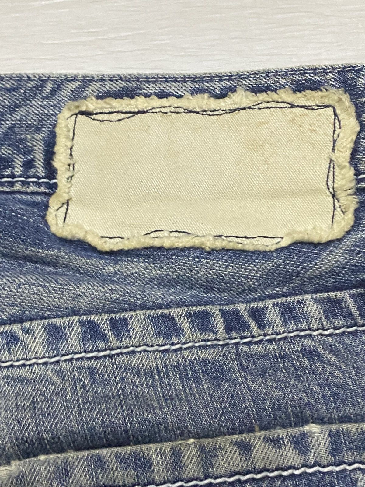Tornado Mart Vintage BlueWay Garment Jeans Maker Crack Wash Flare Jeans Size US 33 - 14 Thumbnail