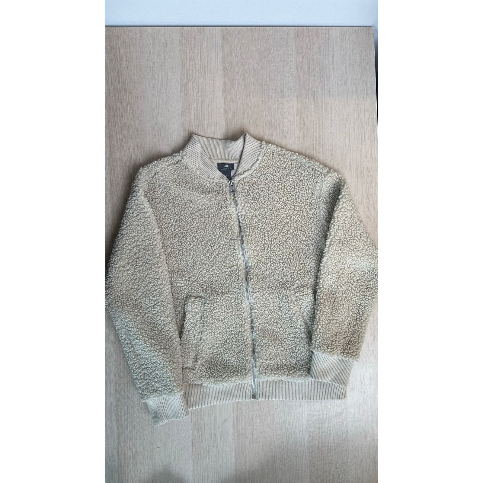H&M Beige Fleece H&M jacket - Size S - MINT Size S / US 4 / IT 40 - 1 Thumbnail