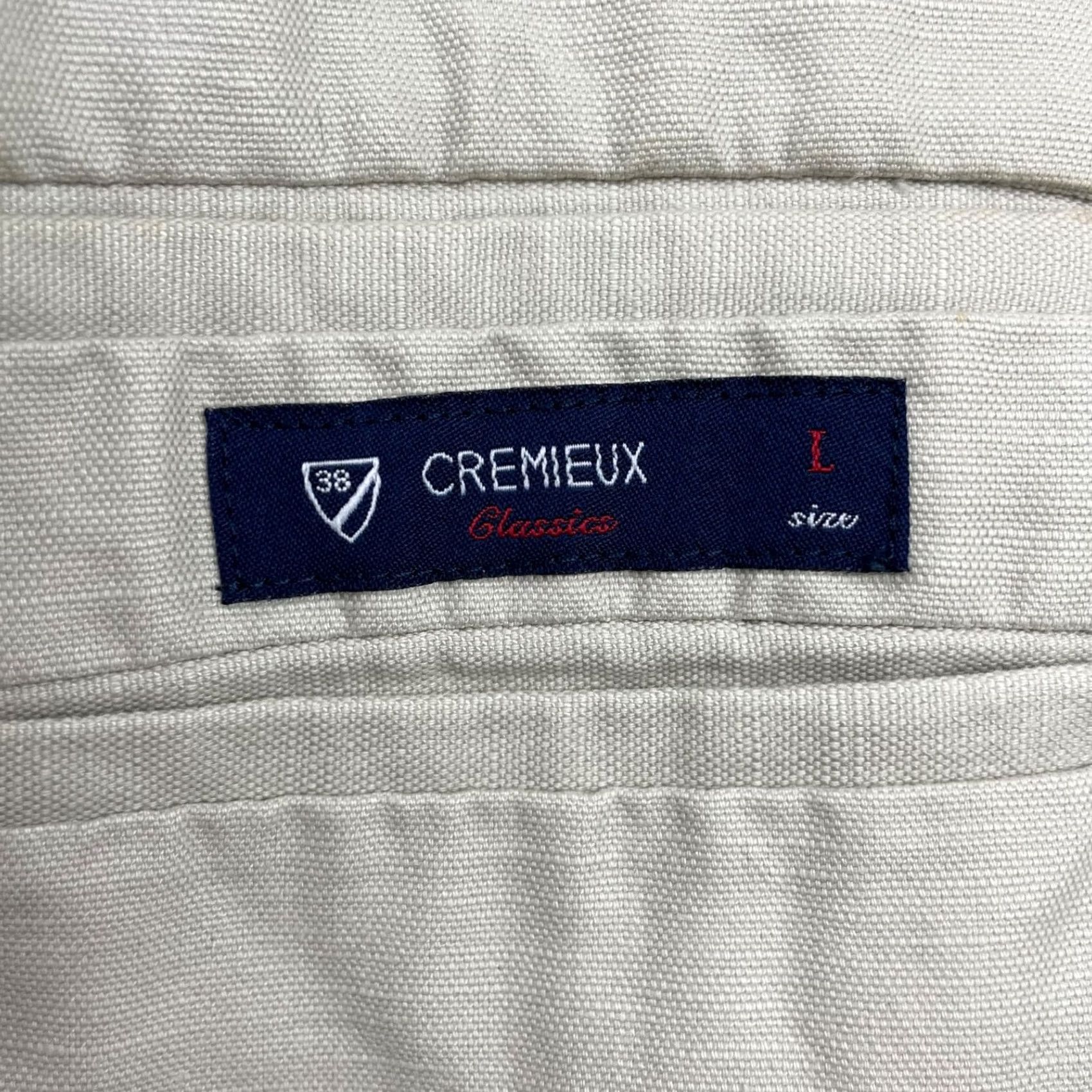 Cremieux Cremieux Blazer L Men Linen/Cotton Classic Fit Two-Button Light Khaki/Tan Beige 2-Button Front Notch Lapel Mens Size 42R - 5 Thumbnail