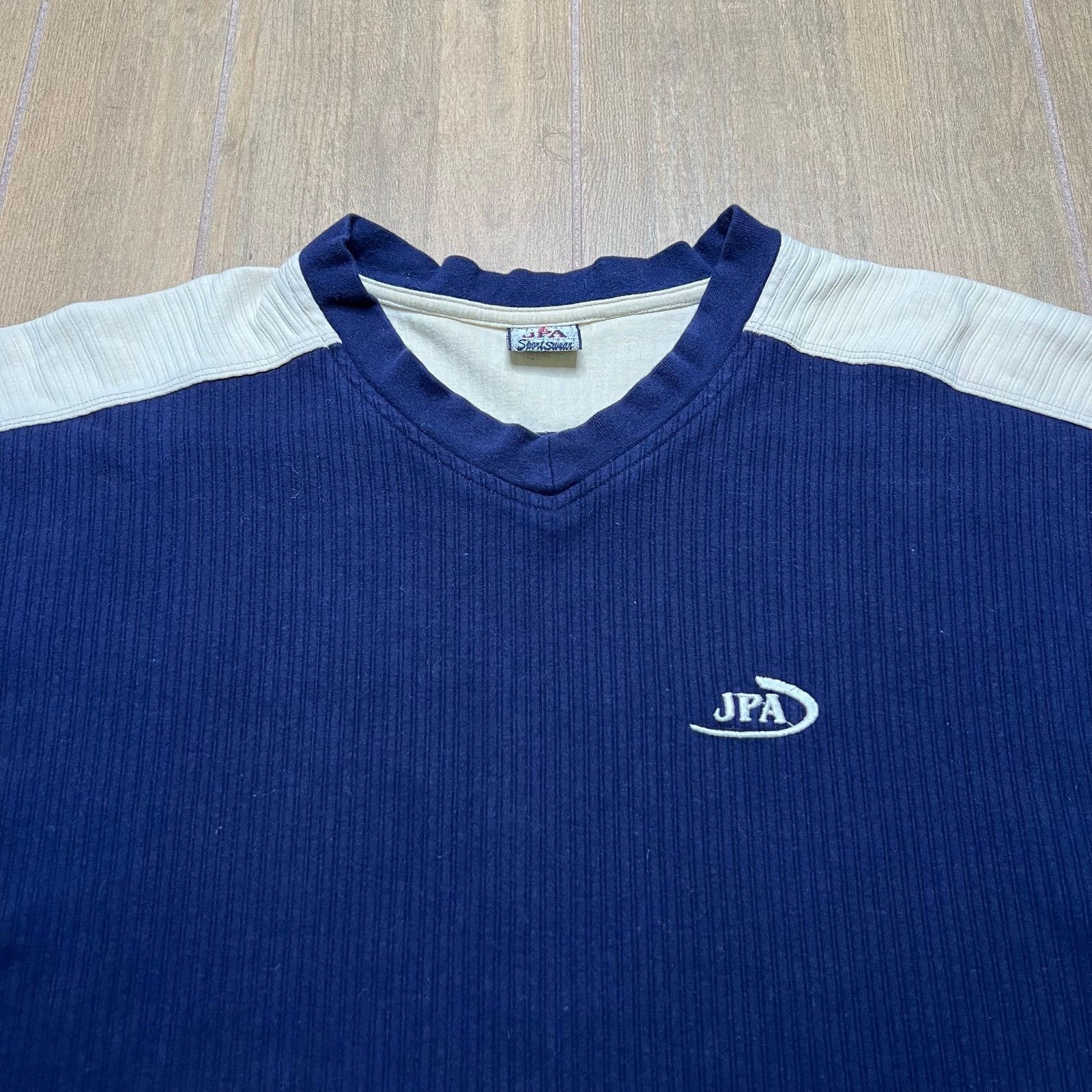 Vintage Vintage Y2K JPA Ribbed Shirt Mens Large Blue Soccer Style Size US L / EU 52-54 / 3 - 2 Thumbnail