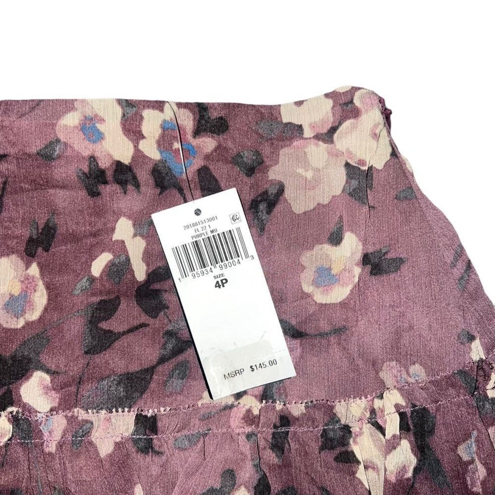 Lauren Ralph Lauren NWT Lauren Ralph Lauren Skirt Womens Petite 4P Purple Floral Size 27" / US 4 / IT 40 - 4 Thumbnail