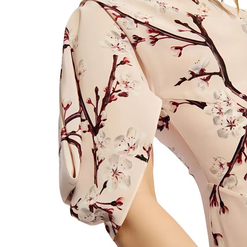 Alexander McQueen o1srvl11e0326 Blossom Asymmetric Midi Dress in Multicolor Size S / US 4 / IT 40 - 2 Thumbnail
