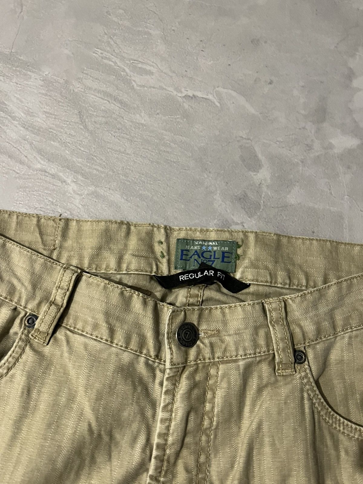 Japanese Brand Distressed Baggy Beige Y2K Jean — Number Nine Style Size US 31 - 2 Thumbnail