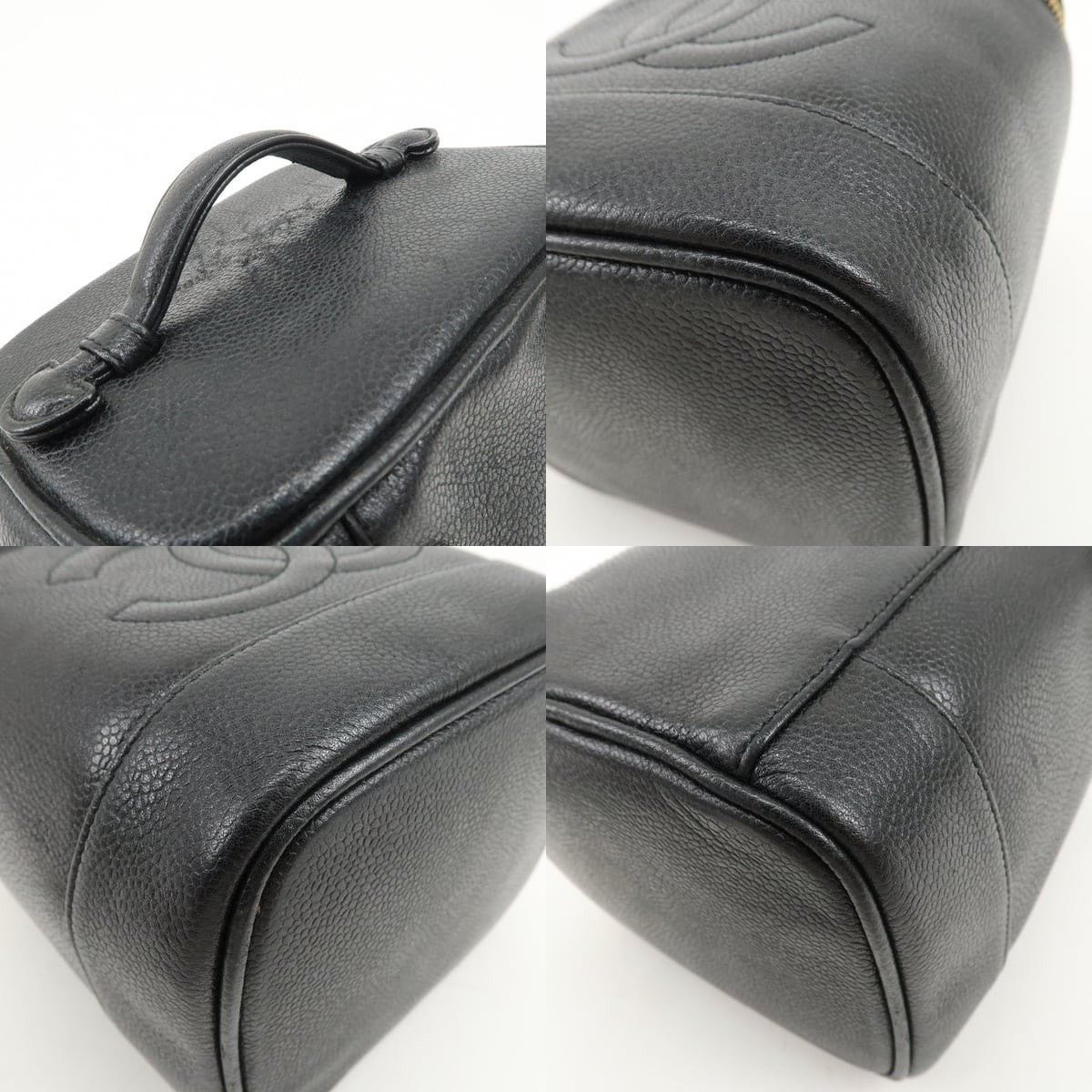 Chanel Chanel Vanity Case Caviar Leather Cosmetic Pouch Black Size ONE SIZE - 4 Thumbnail