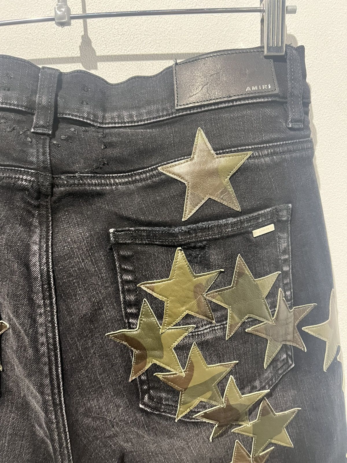 Amiri AMIRI CHEMIST RARE BLACK CAMO LEATHER STARS DENIM Size US 32 / EU 48 - 9 Thumbnail