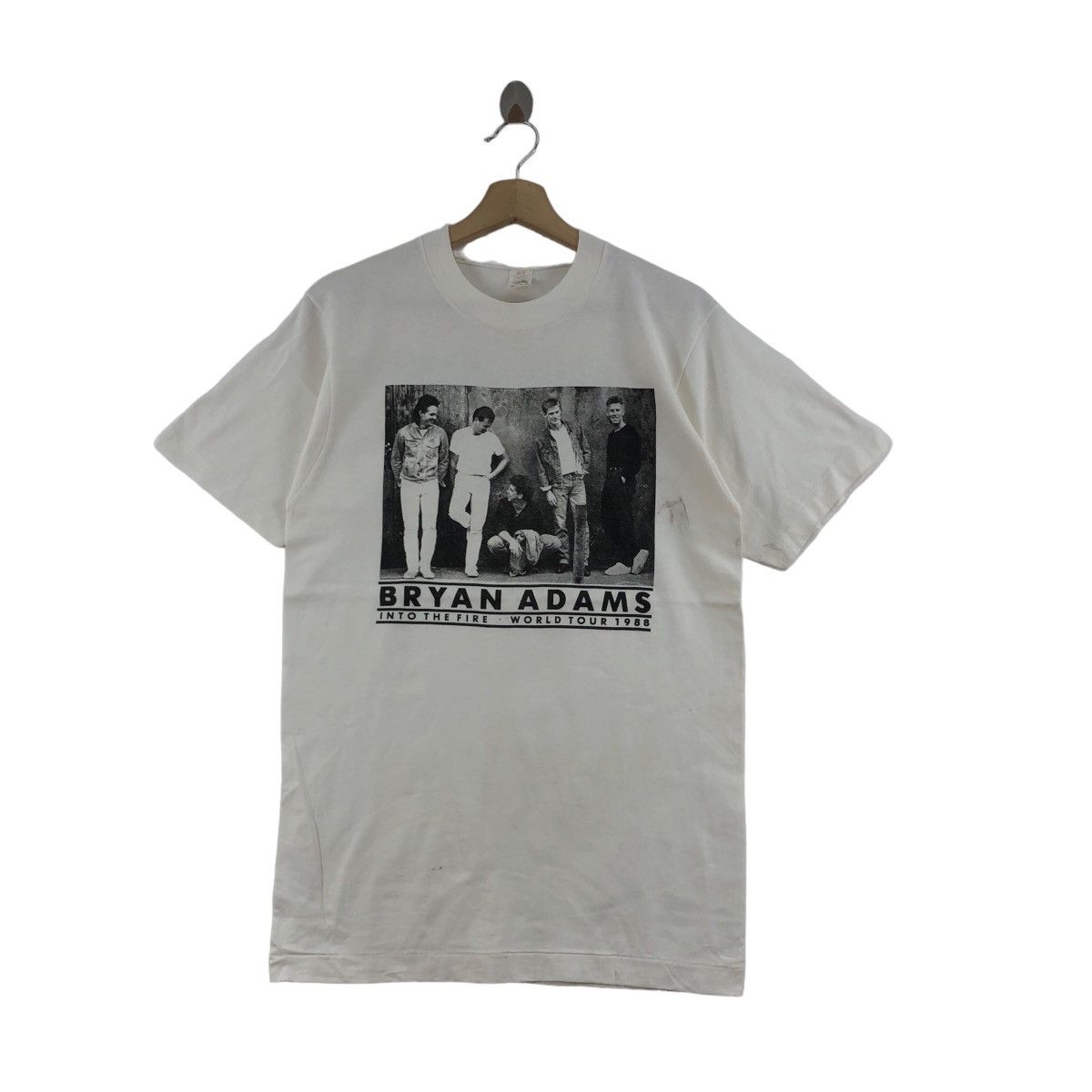 Band Tees × Vintage Vintage 80s BRYAN ADAMS Into The Fire T-Shirt World Tour Size US M / EU 48-50 / 2 - 1 Thumbnail