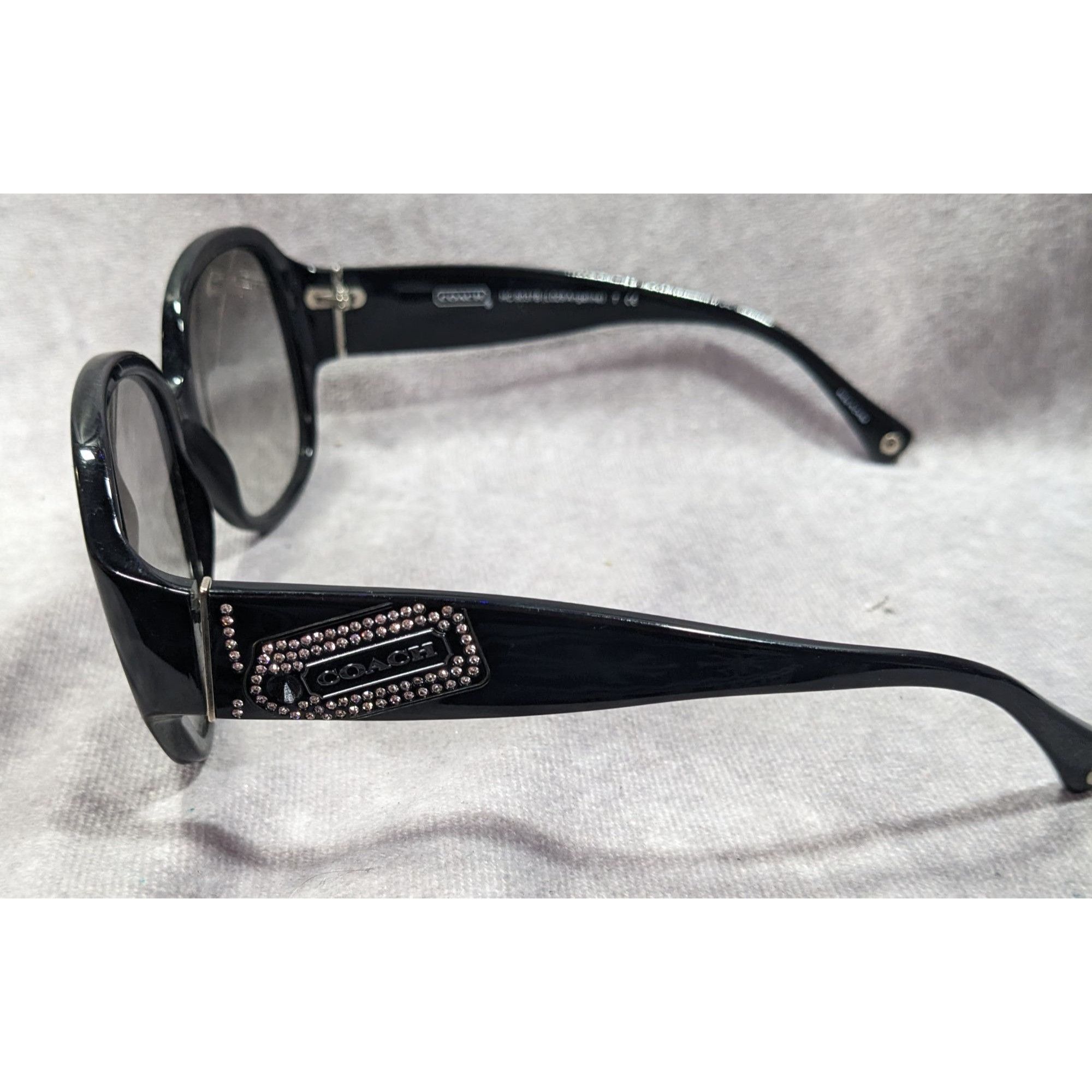 Coach Glam Goth Coach HC8037B Angeline Black And Rhinestone Sungla Size ONE SIZE - 4 Thumbnail