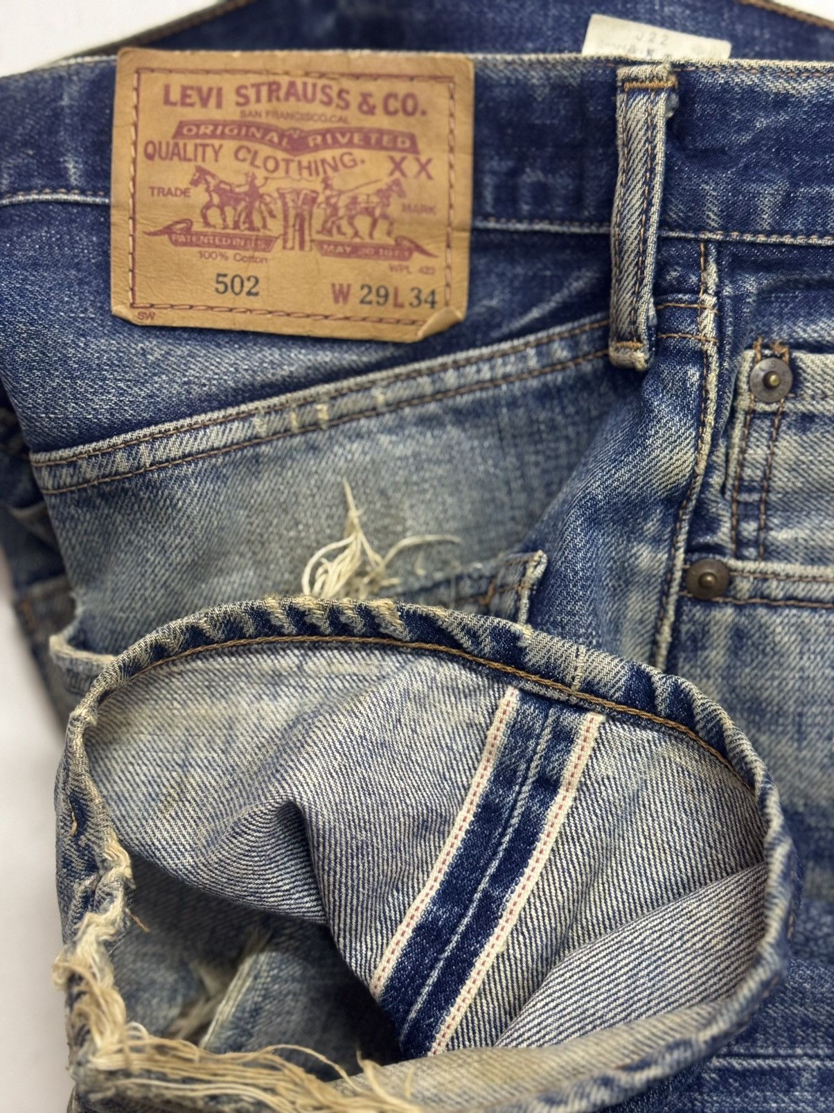 Levi's Vintage Levis 502 Japan Denim Distress Size US 30 / EU 46 - 7 Thumbnail