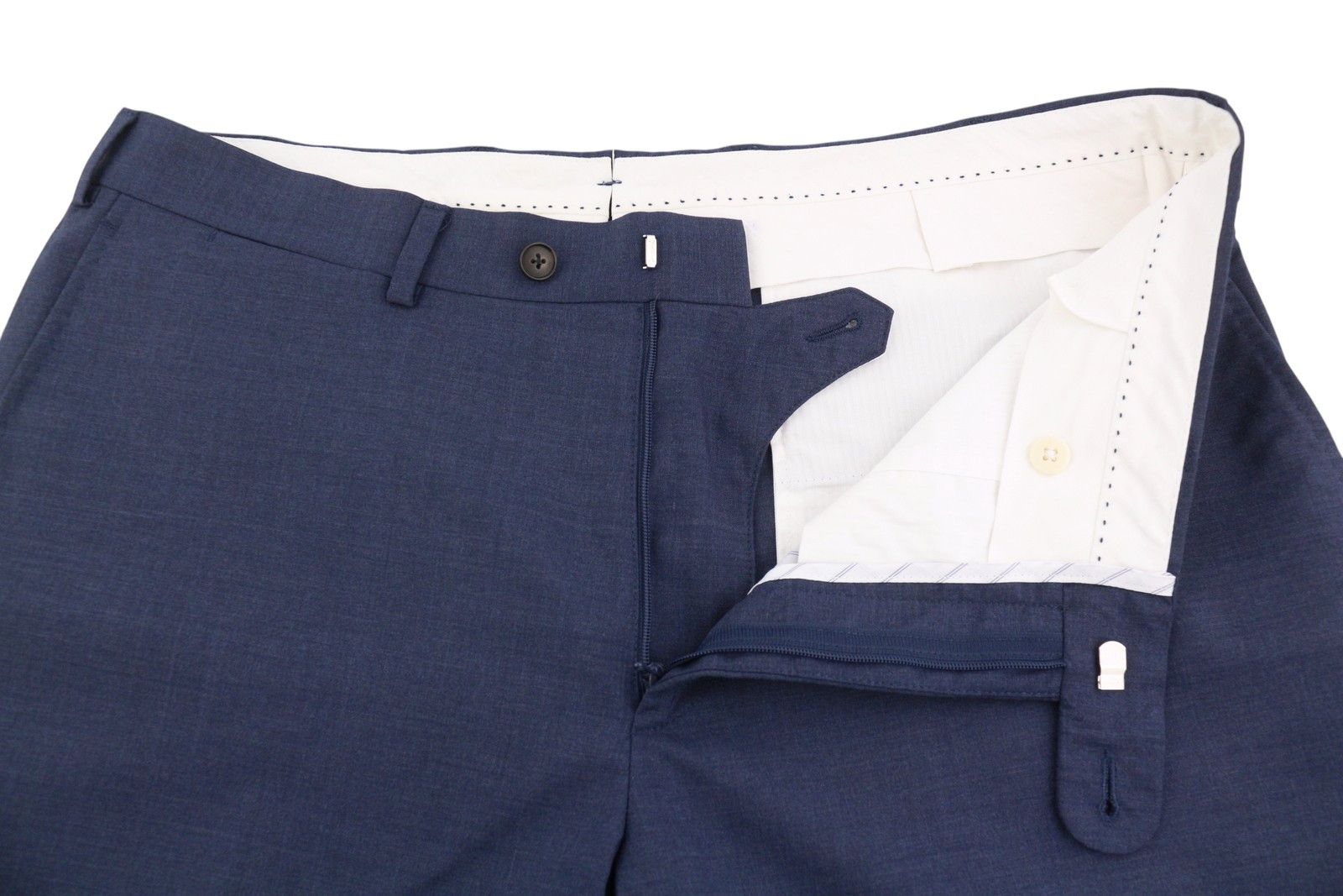 Suitsupply SOHO TURN-UP UK32R Blue Wool S120 Tapered Trousers 86726 Size US 32 / EU 48 - 4 Thumbnail