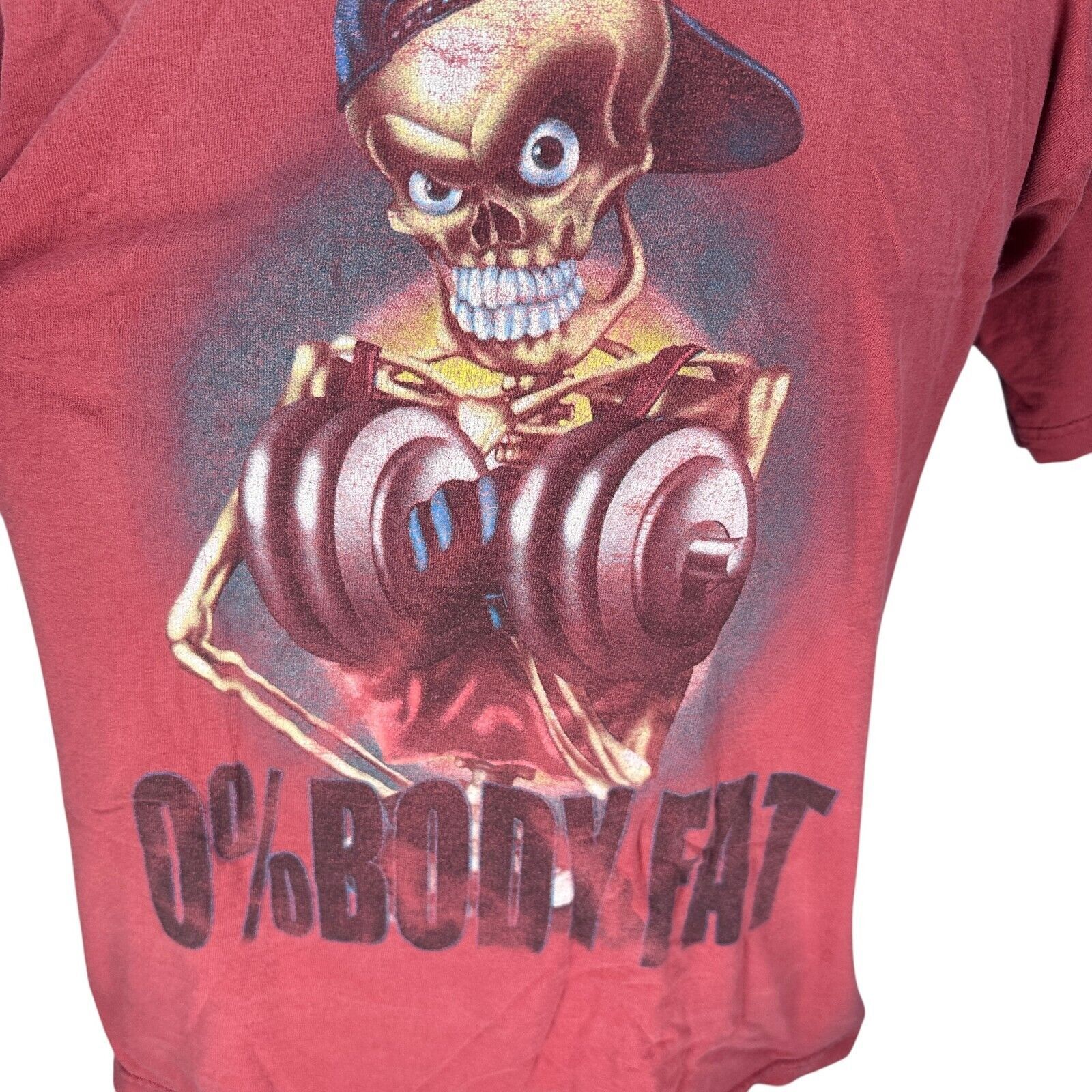 Fruit Of The Loom Vintage Lifting Workout 0% Body Fat Skeleton T-Shirt Men’s L Size US L / EU 52-54 / 3 - 2 Thumbnail