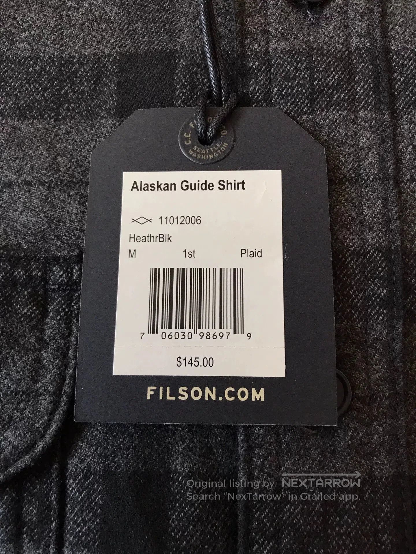 Filson Filson Gray Black Check Flannel Work Shirt. Size US M / EU 48-50 / 2 - 8 Thumbnail