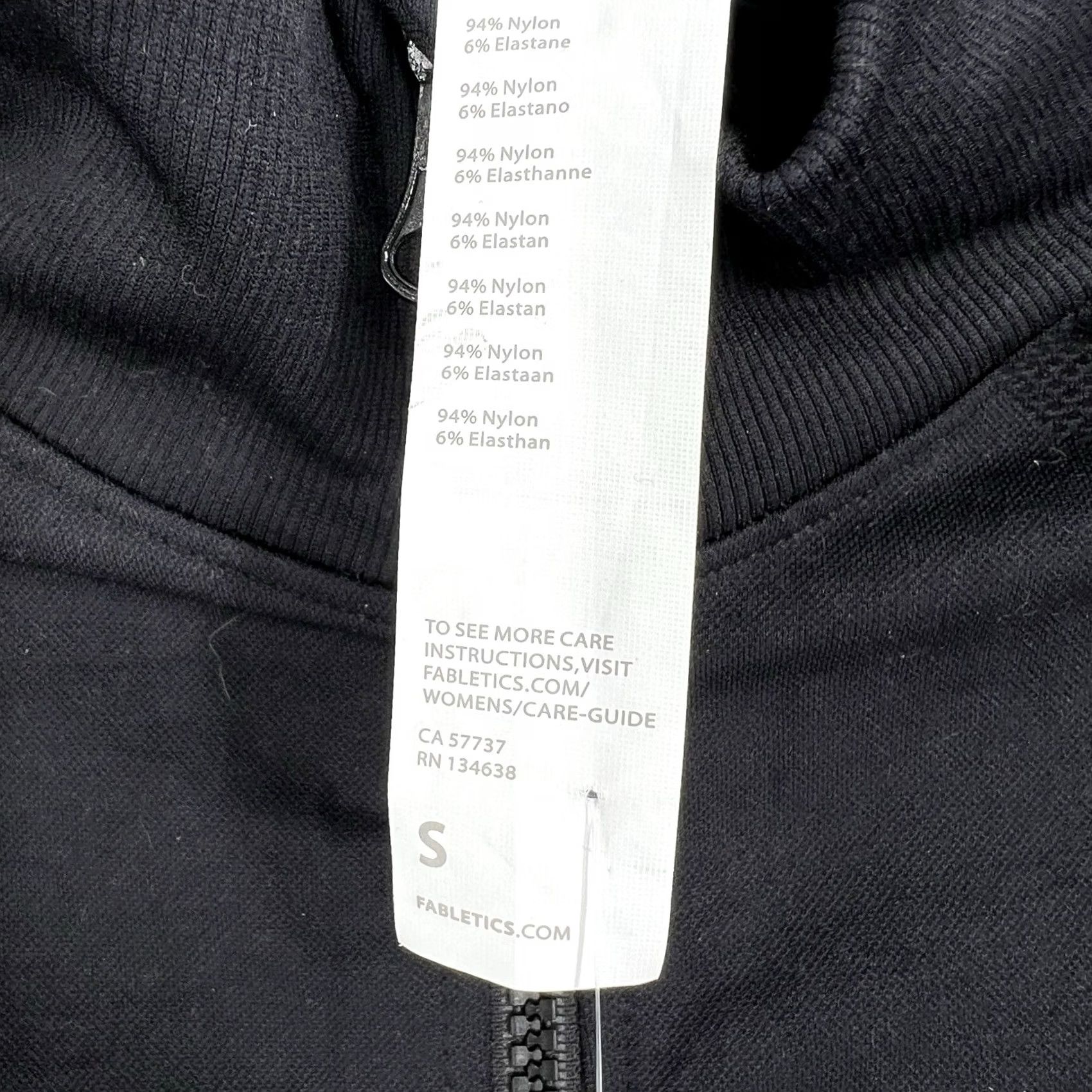 Fabletics Fabletics Women's Mia Mock Neck Jacket Zip Front Thumb Holes S Black Windbreaker Hooded Full Zip Packable Casual Travel Size S / US 4 / IT 40 - 6 Thumbnail