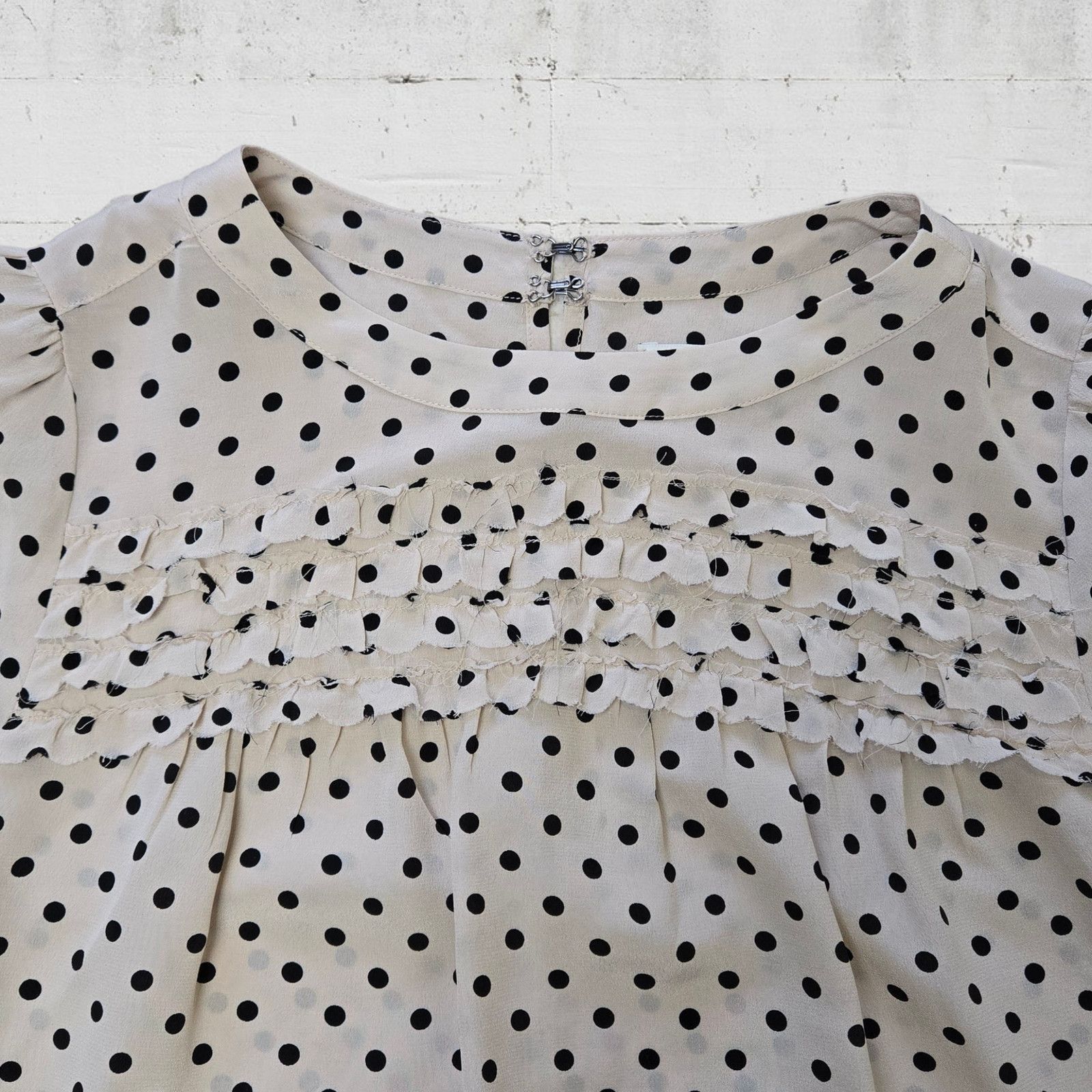 Madewell Madewell Silk Polka Dot Ruffle Blouse Size XS Size XS / US 0-2 / IT 36-38 - 6 Thumbnail