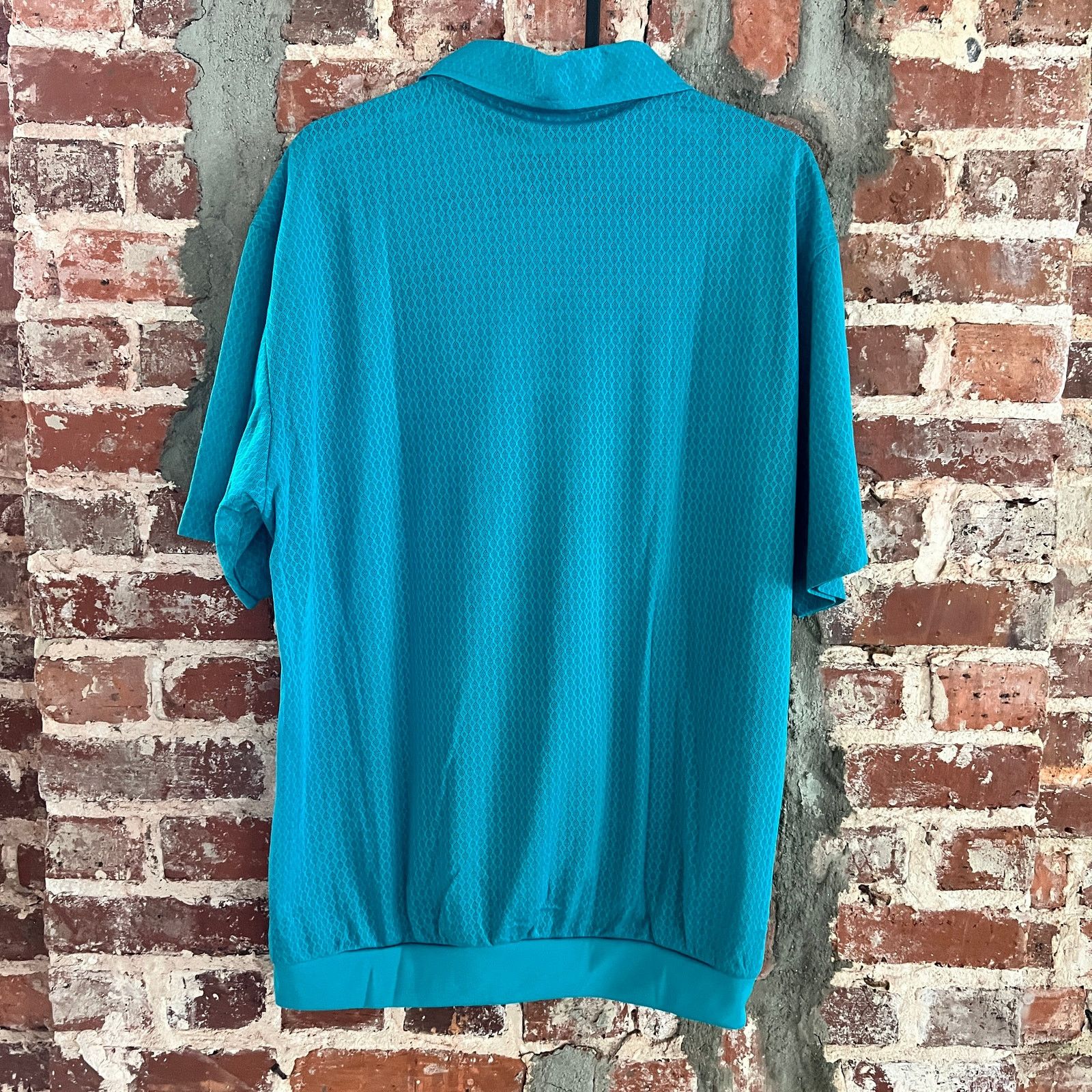 Haband VTG Haband Men's Teal Sheer Short Sleeve Polo M 21x26 Size US M / EU 48-50 / 2 - 7 Thumbnail