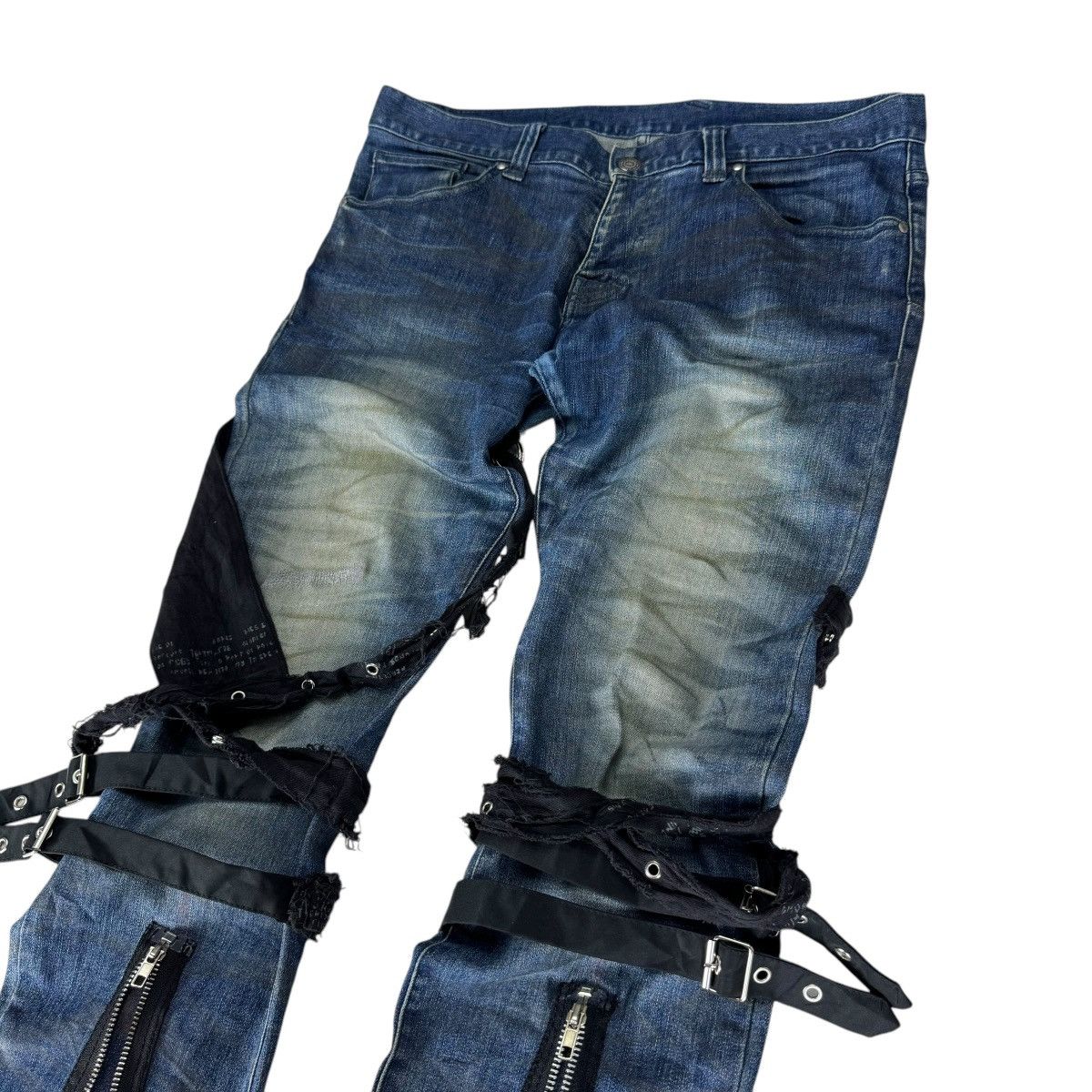 If Six Was Nine 🌟TORNADO MART BONDAGE FLARE DENIM PANTS Size US 34 / EU 50 - 8 Thumbnail