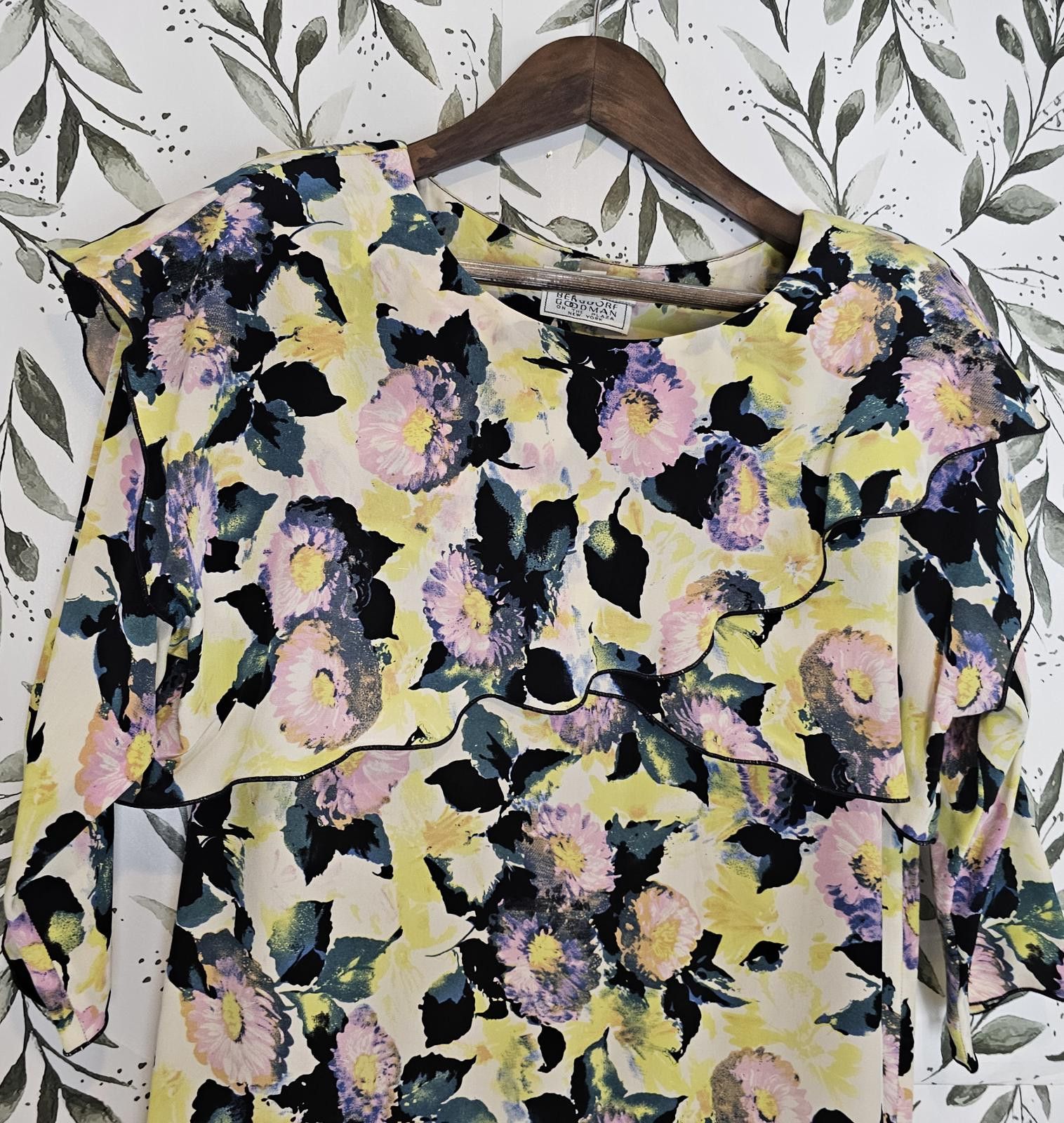 Bergdorf Goodman Bergdorf Goodman Dress Yellow Womens Size P Short Floral Size S / US 4 / IT 40 - 3 Thumbnail