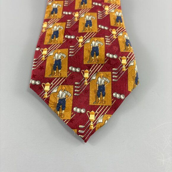 Robert Talbott Robert Talbott Nordstrom Red Golf Men's Tie 4 1/4" x 62" Size ONE SIZE - 2 Thumbnail