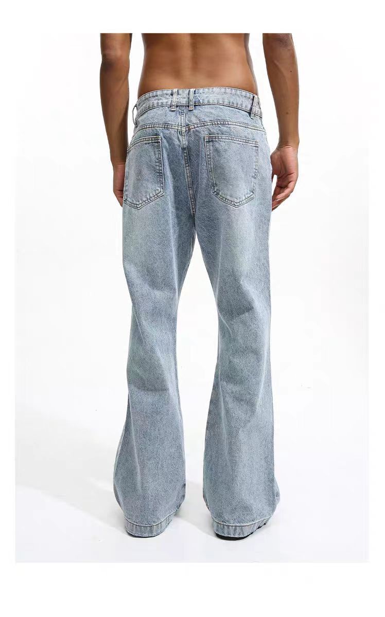 Jean × Vintage washed faded ripped y2k flared jeans Size US 28 / EU 44 - 5 Thumbnail