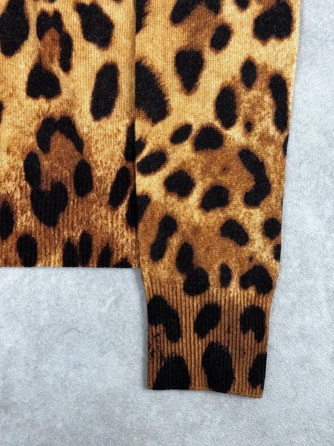 Dolce & Gabbana SS2005 Dolce & Gabbana Camel Leopard Cashmere Cardigan Size S / US 4 / IT 40 - 7 Thumbnail
