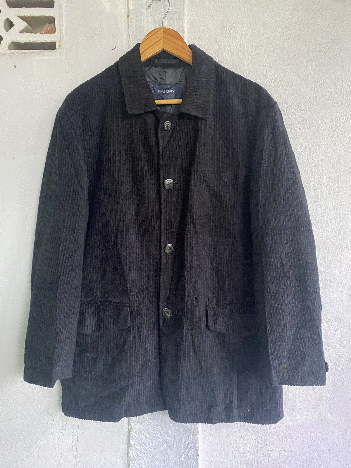 image of Burberry London Corduroy Jacket in Black, Men's (Size Large)