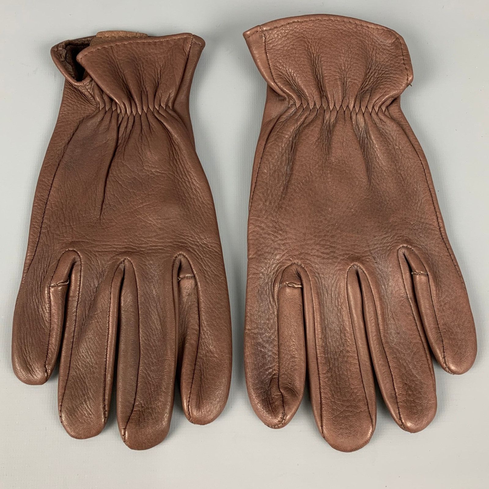 Vintage VINTAGE Size 9 Brown Leather Gloves Size ONE SIZE - 1 Thumbnail