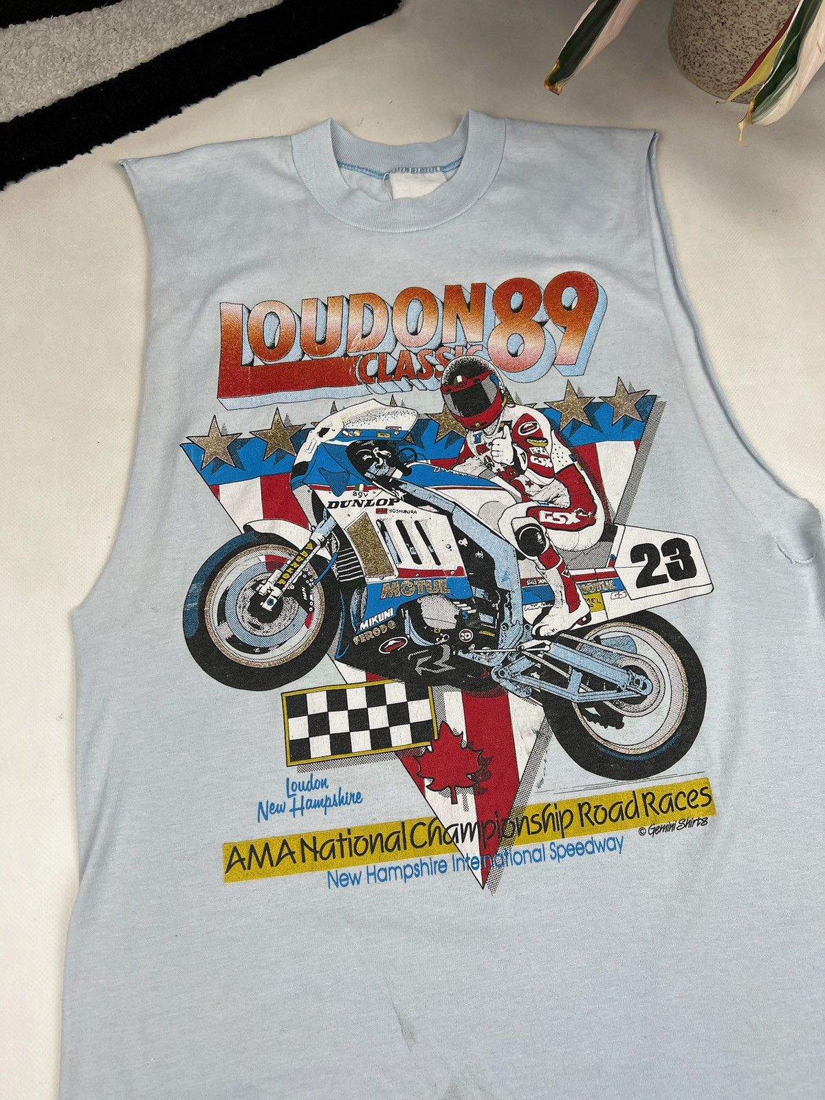 Harley Davidson × Vintage 1989 London Moto tee Tank Top Dunlop racing Suzuki Size US M / EU 48-50 / 2 - 4 Thumbnail