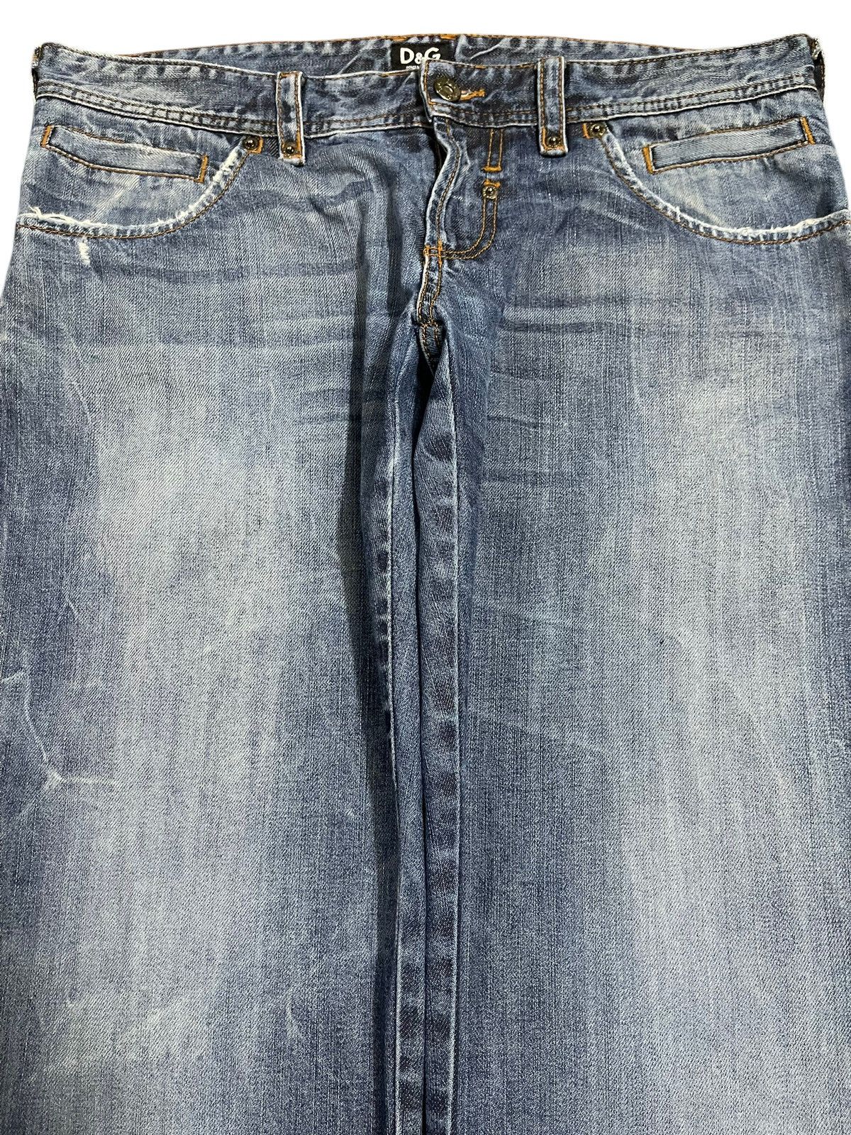 Dolce & Gabbana Vintage Dolce Gabbana Blue Faded Wash Distress Jeans Size US 35 - 3 Thumbnail