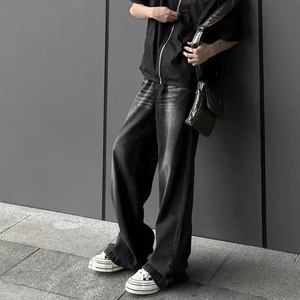 VIBE High street washed loose straight denim trousers Size US 30 / EU 46 - 4 Thumbnail