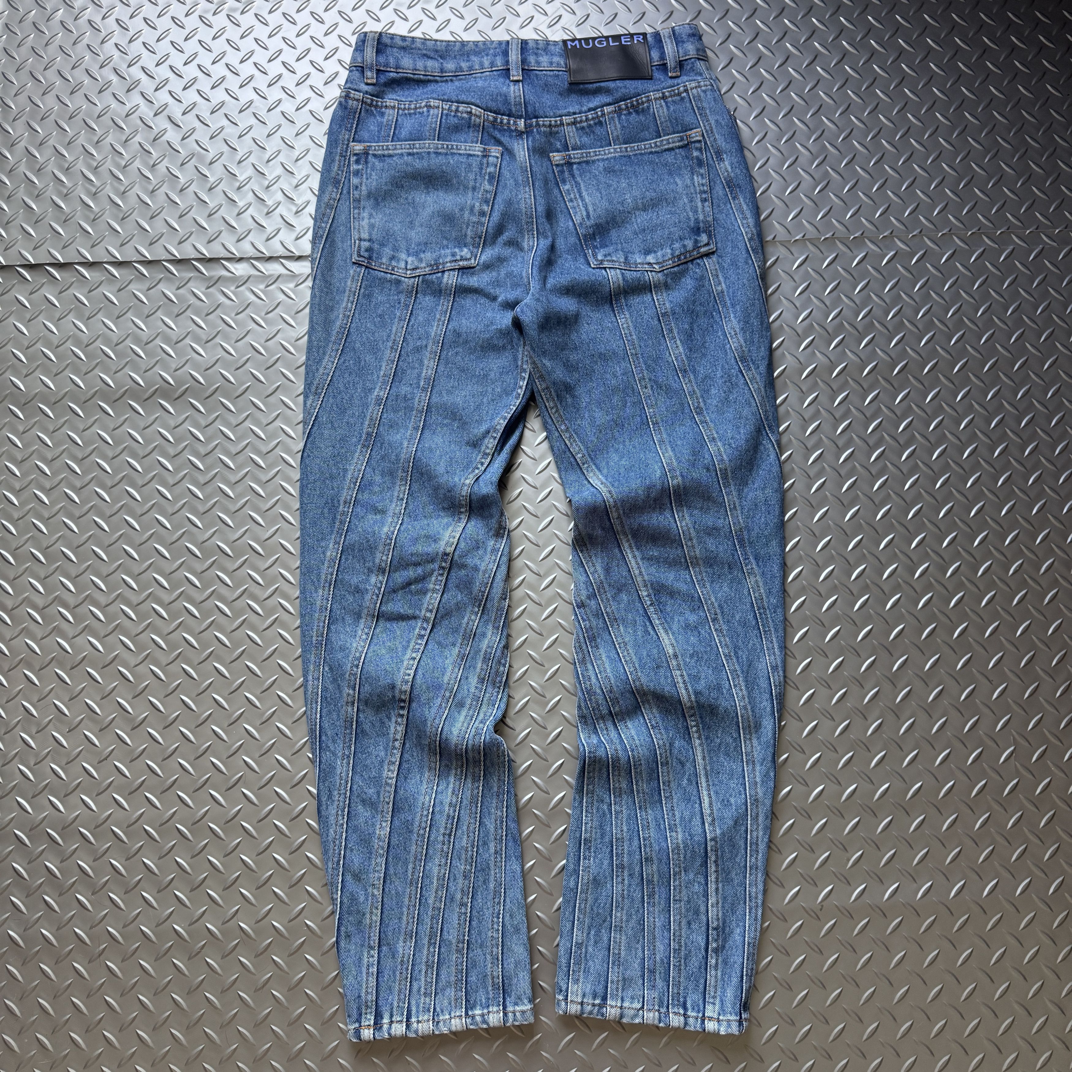 Mugler Mugler Multi Panel Spiral Seam Denim Jeans Size US 29 - 8 Thumbnail