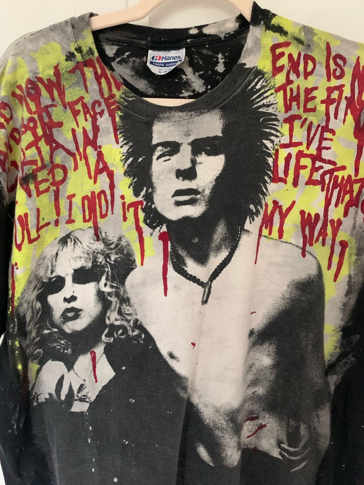 Band Tees × Vintage RARE 80s Mosquitohead Sid & Nancy Tee Size US XL / EU 56 / 4 - 2 Thumbnail