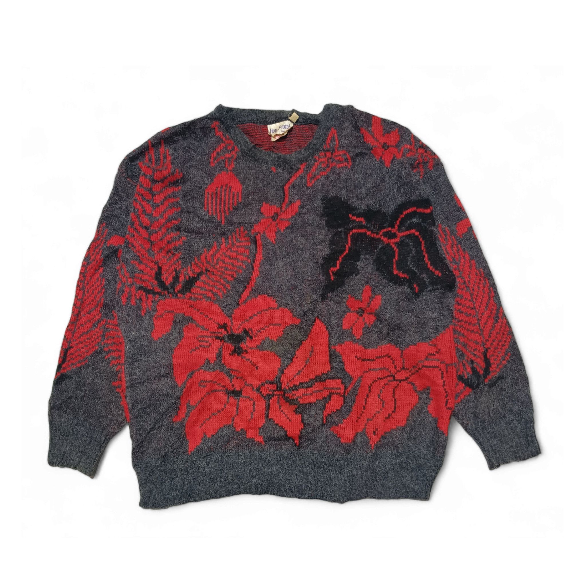 Other Vintage 70s HOP SCOTCH Melbourne Floral Motifs Knit Sweater Size US L / EU 52-54 / 3 - 1 Thumbnail
