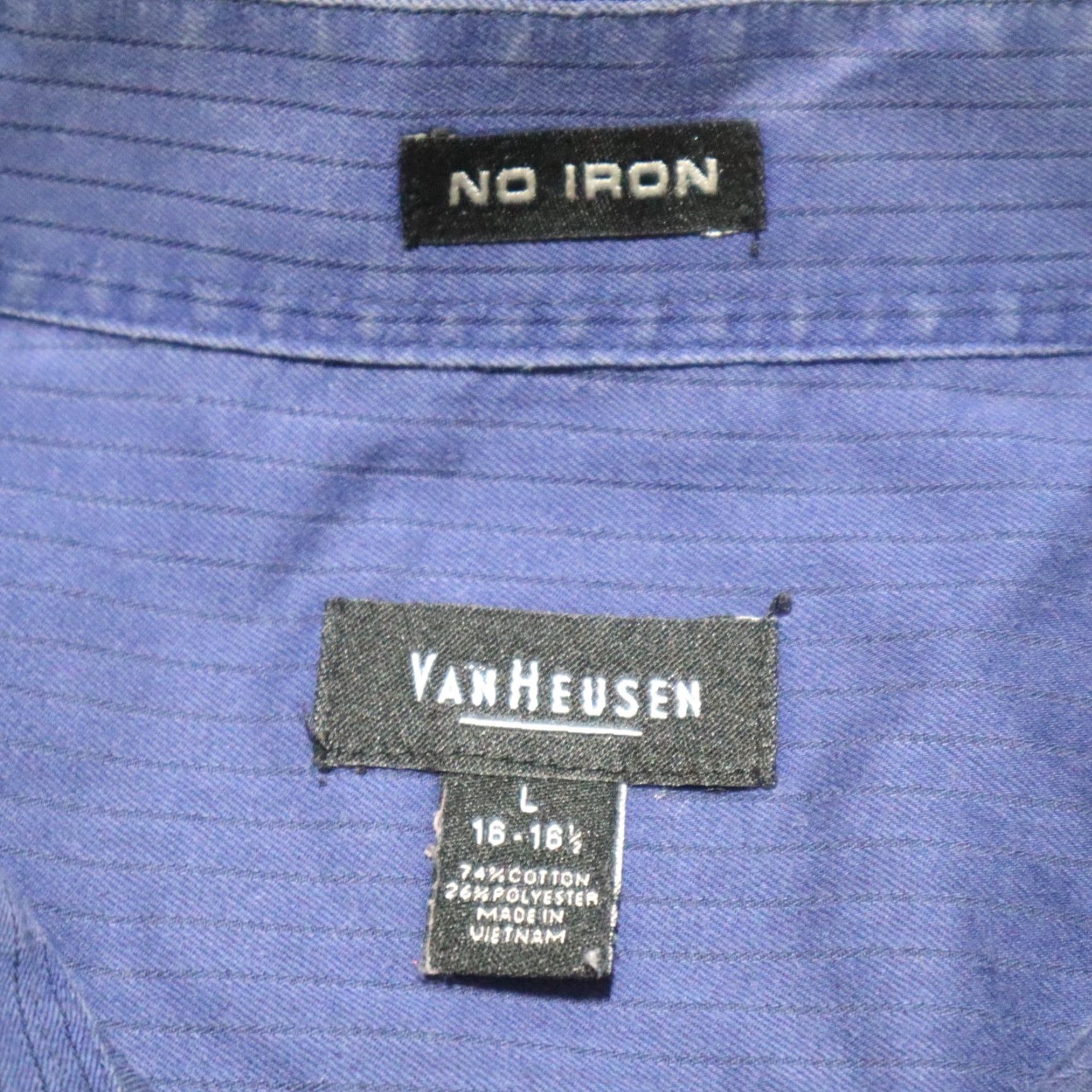Van Heusen Van Heusen Shirt Button-Up Long Sleeve Mens Size L Color Multicolor 18.5 Slimming Classic Casual Size 42R - 3 Thumbnail