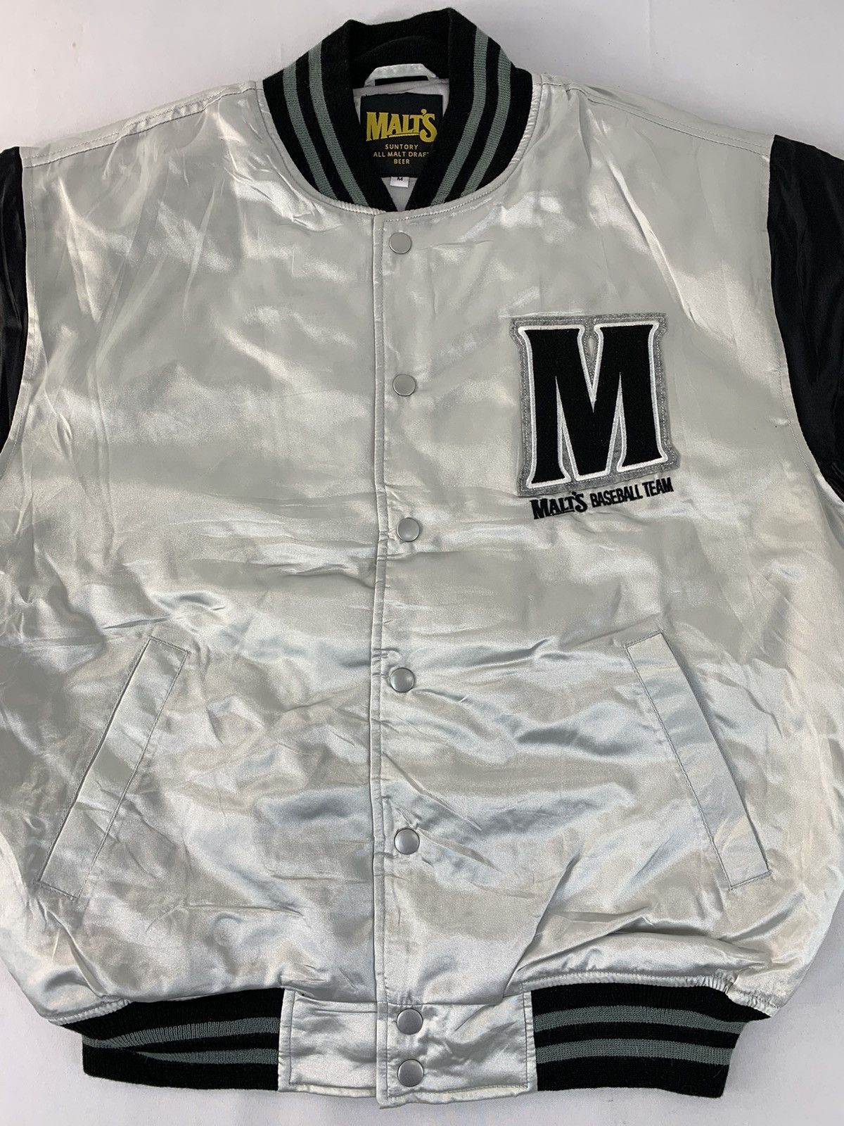 Japanese Brand × Vintage 90s Malt’s Suntory All Malt Draft Beer Varsity Jacket Size US M / EU 48-50 / 2 - 2 Thumbnail