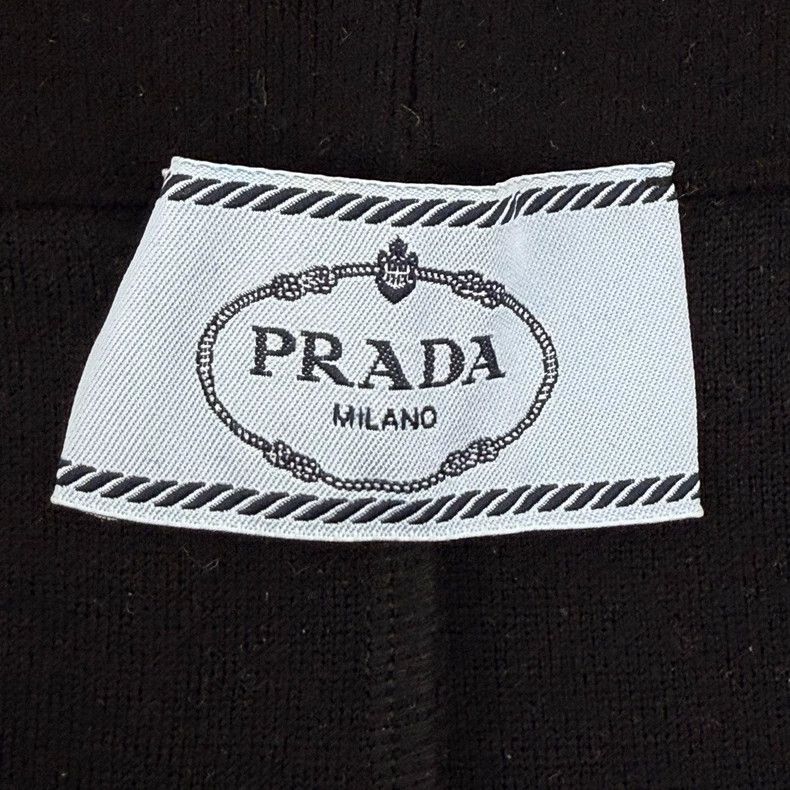 Prada Prada Black metal triangle label micro-elastic knitted shor Size US 32 / EU 48 - 5 Thumbnail