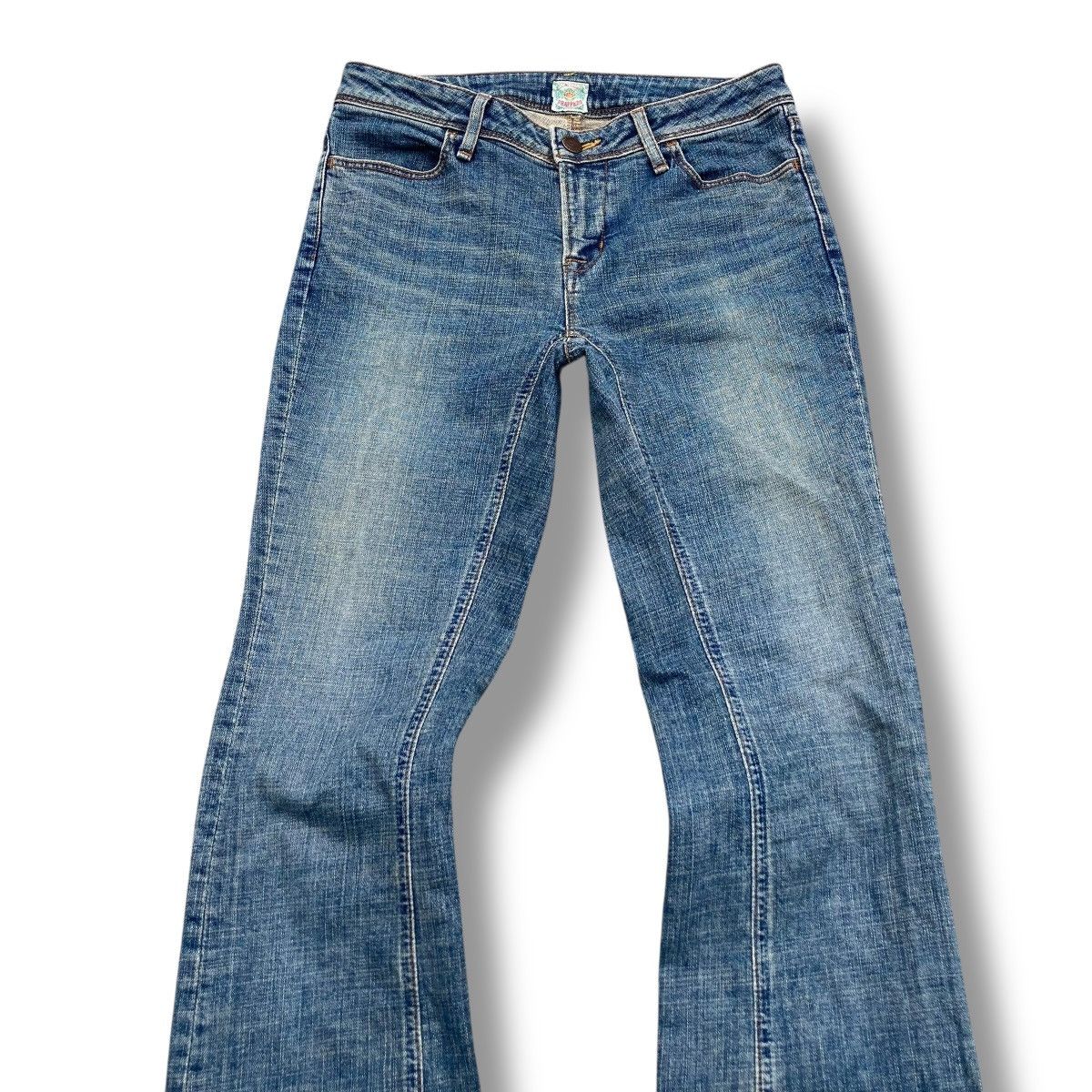 If Six Was Nine 🇯🇵 VINTAGE BRAPPERS SPIRAL CUT FLARE DISTRESSED DENIM PANTS Size 28" / US 6 / IT 42 - 5 Thumbnail