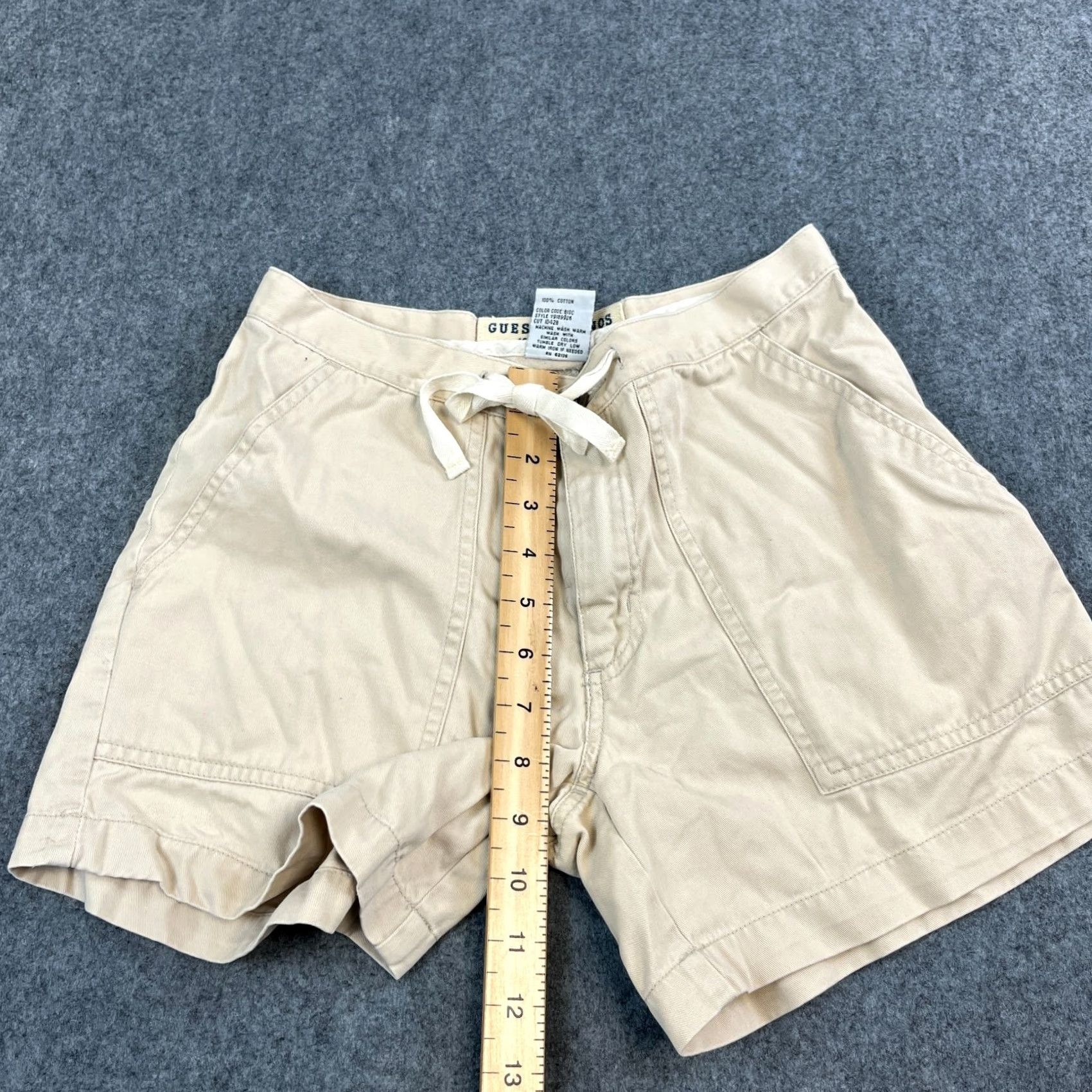 Guess GUESS Chinos Shorts 26 UK 6 Beige Paper Bag Cotton Vintage Womens 5-Pocket Chino Casual Summer Spring Autumn Womens Fashion Shorts Boys Girls Mens Size 28" / US 6 / IT 42 - 5 Thumbnail