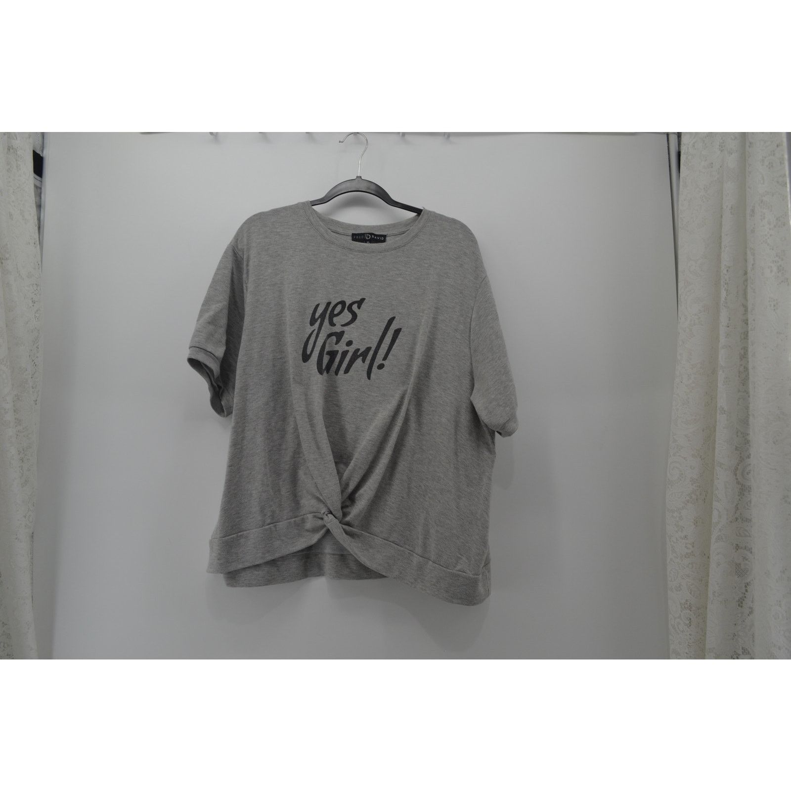 Other Fred David Yes Girl Women Gray Top Shirt Popular ShortSleeve Size 3XL / US 20-22 - 14 Thumbnail