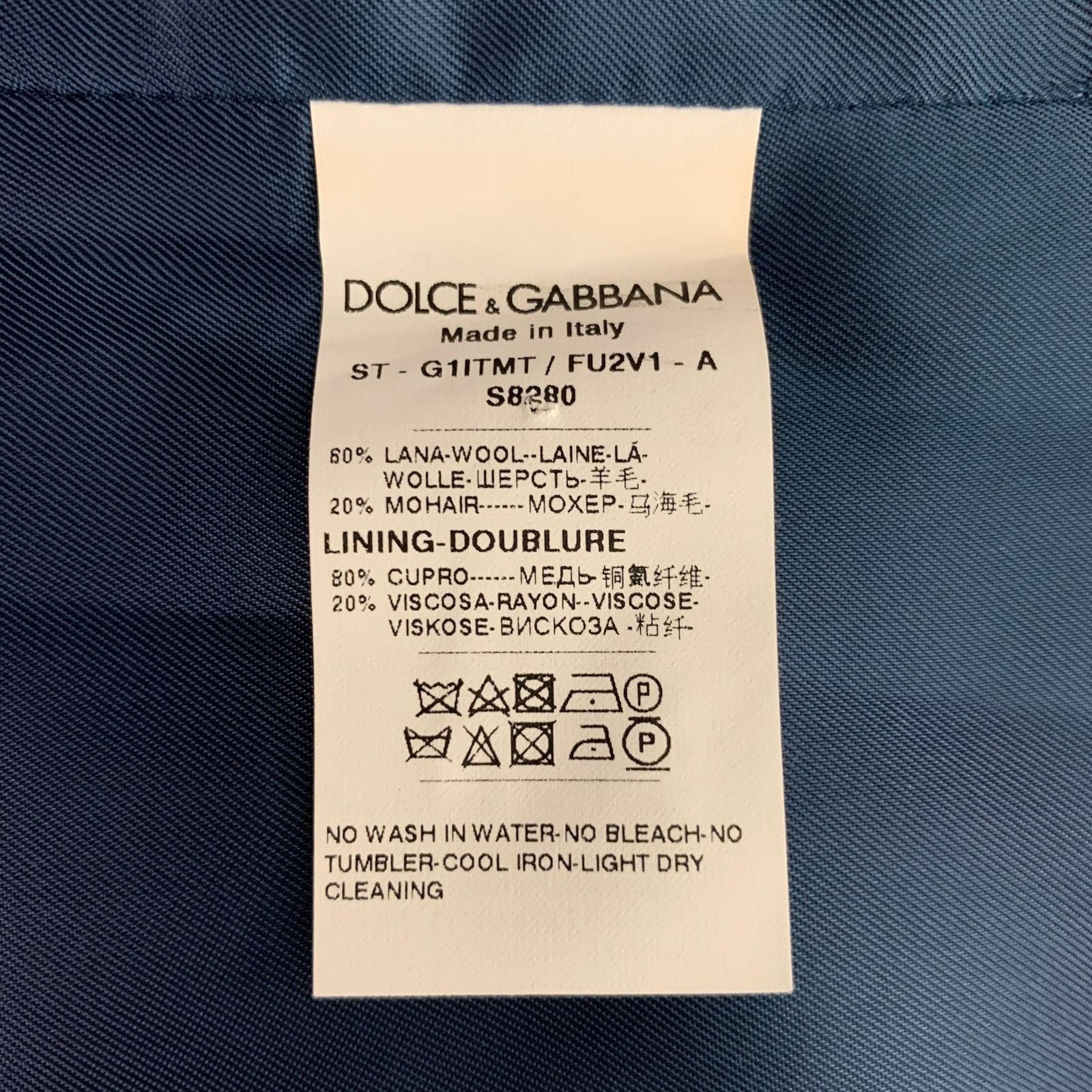 Dolce & Gabbana Size 46 Solid Wool & Mohair Buttoned Blue Vest Size 46R - 5 Thumbnail
