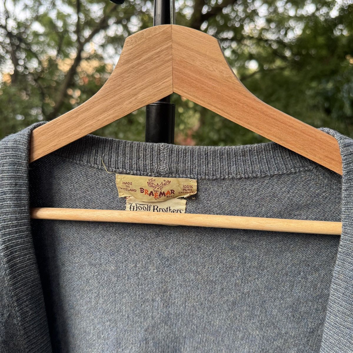 Vintage 60s Cashmere Faded Cardigan Sweater ERD Grunge Chrome Size US XL / EU 56 / 4 - 3 Thumbnail