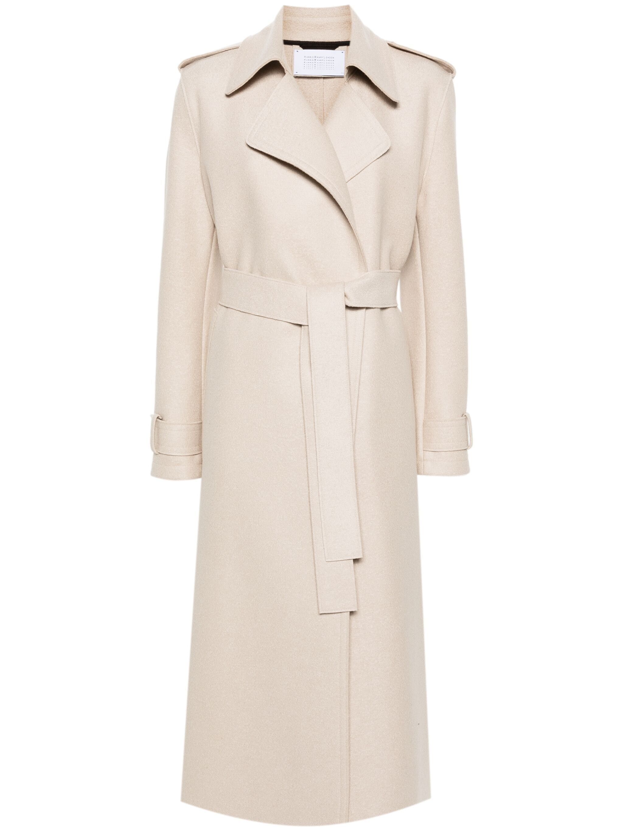 o1s22i1n1024 Pressed Wool Robe Coat in Beige