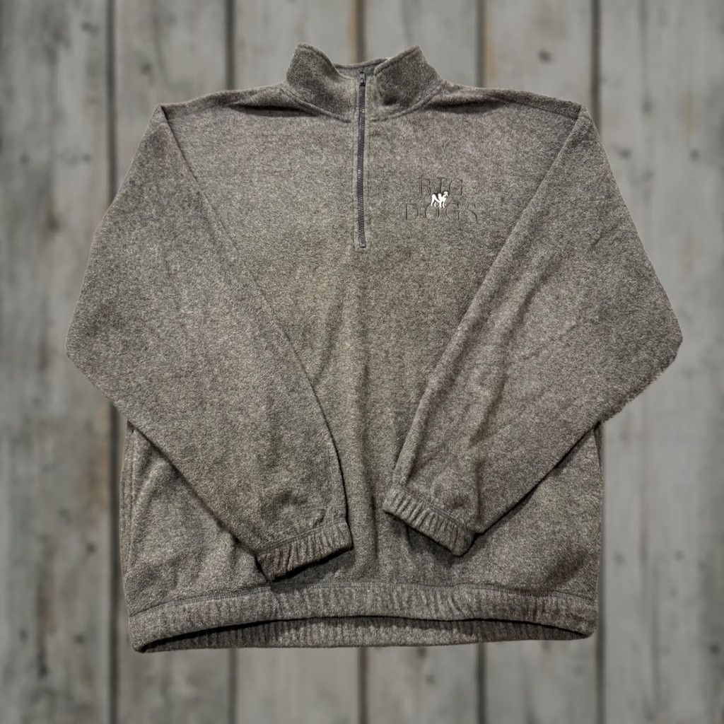 Big Dogs VINTAGE Big Dogs Jacket Men Medium Cotton Blend Fleece 1/4 Zip Up Stained Gray Size US M / EU 48-50 / 2 - 1 Thumbnail