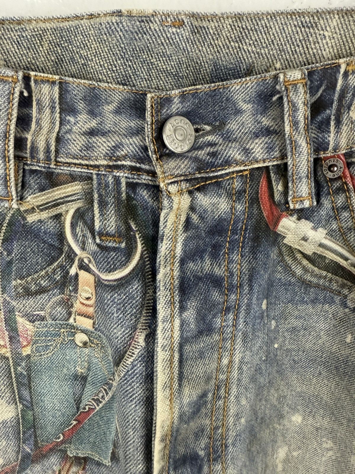 Acne Studios SS24 Acne Studios 1981M Key Chain Print Denim Size US 30 / EU 46 - 5 Thumbnail