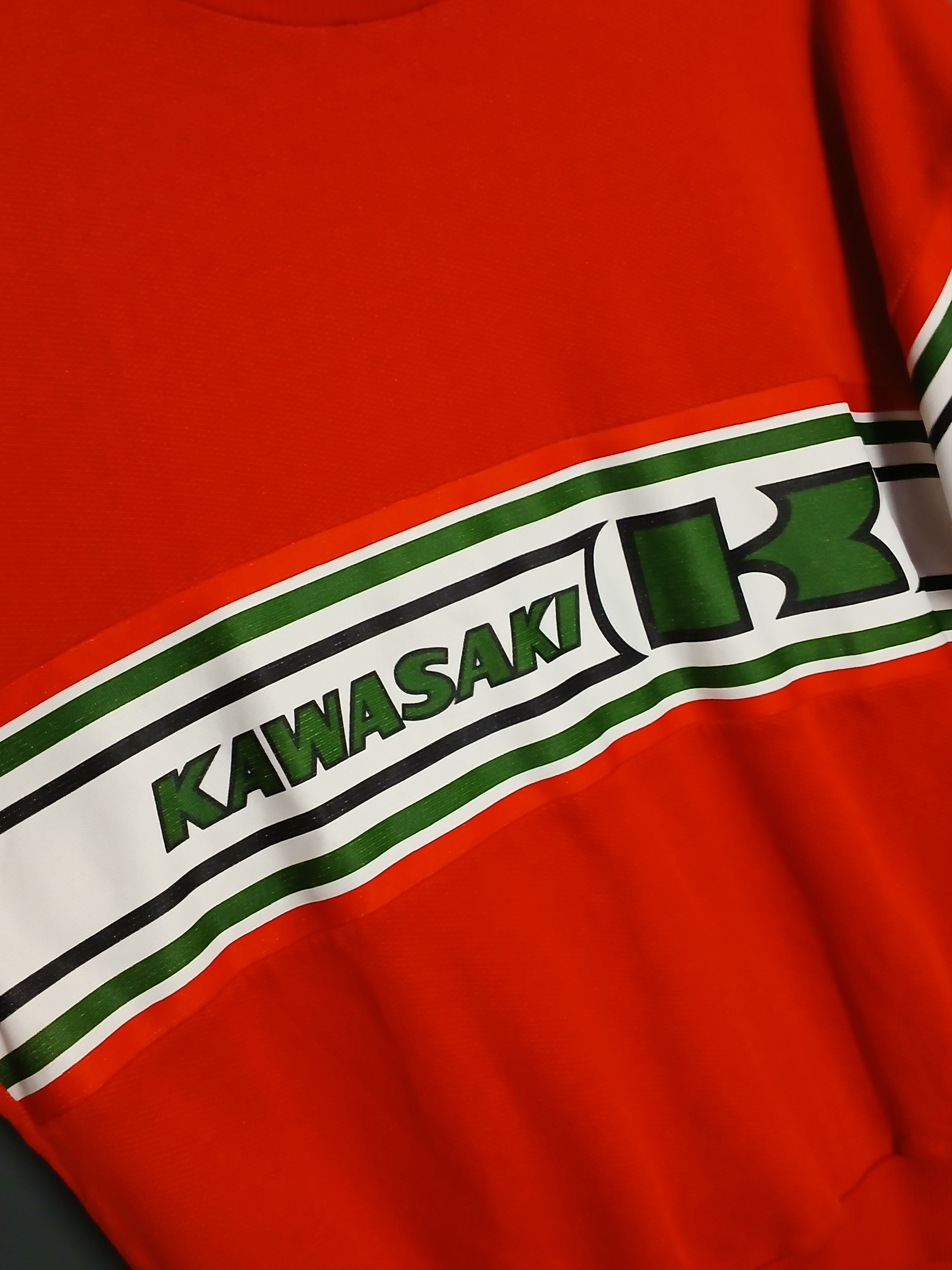Vintage Vintage Kawasaki Racing Moto Sweatshirt Size US L / EU 52-54 / 3 - 3 Thumbnail