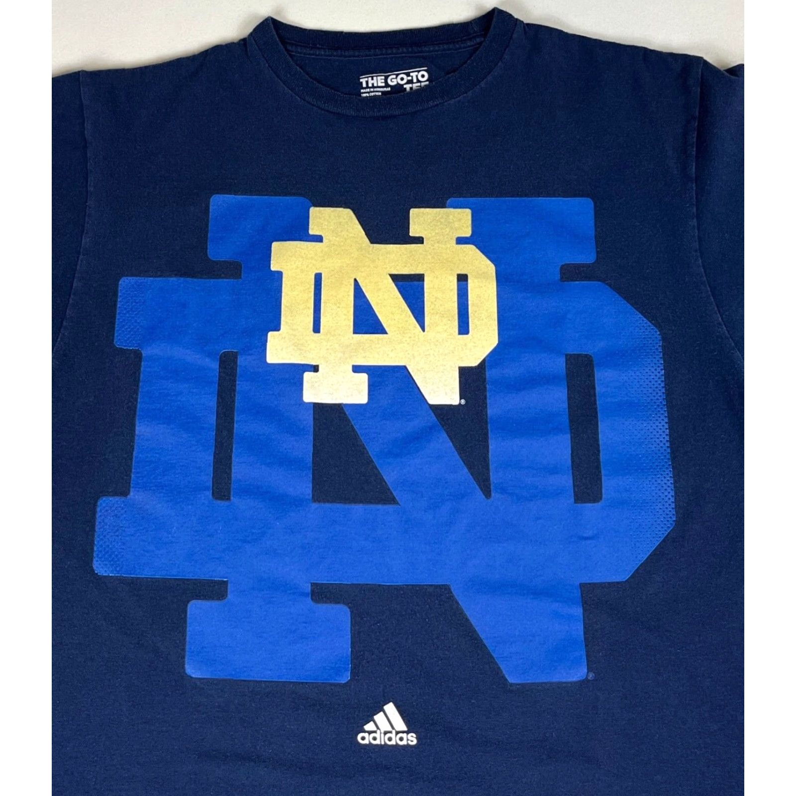 Adidas Adidas Notre Dame Fighting Irish T-Shirt Navy Blue L Logo Men Vintage Short Sleeve Crew Neck 2000s Size US L / EU 52-54 / 3 - 3 Thumbnail