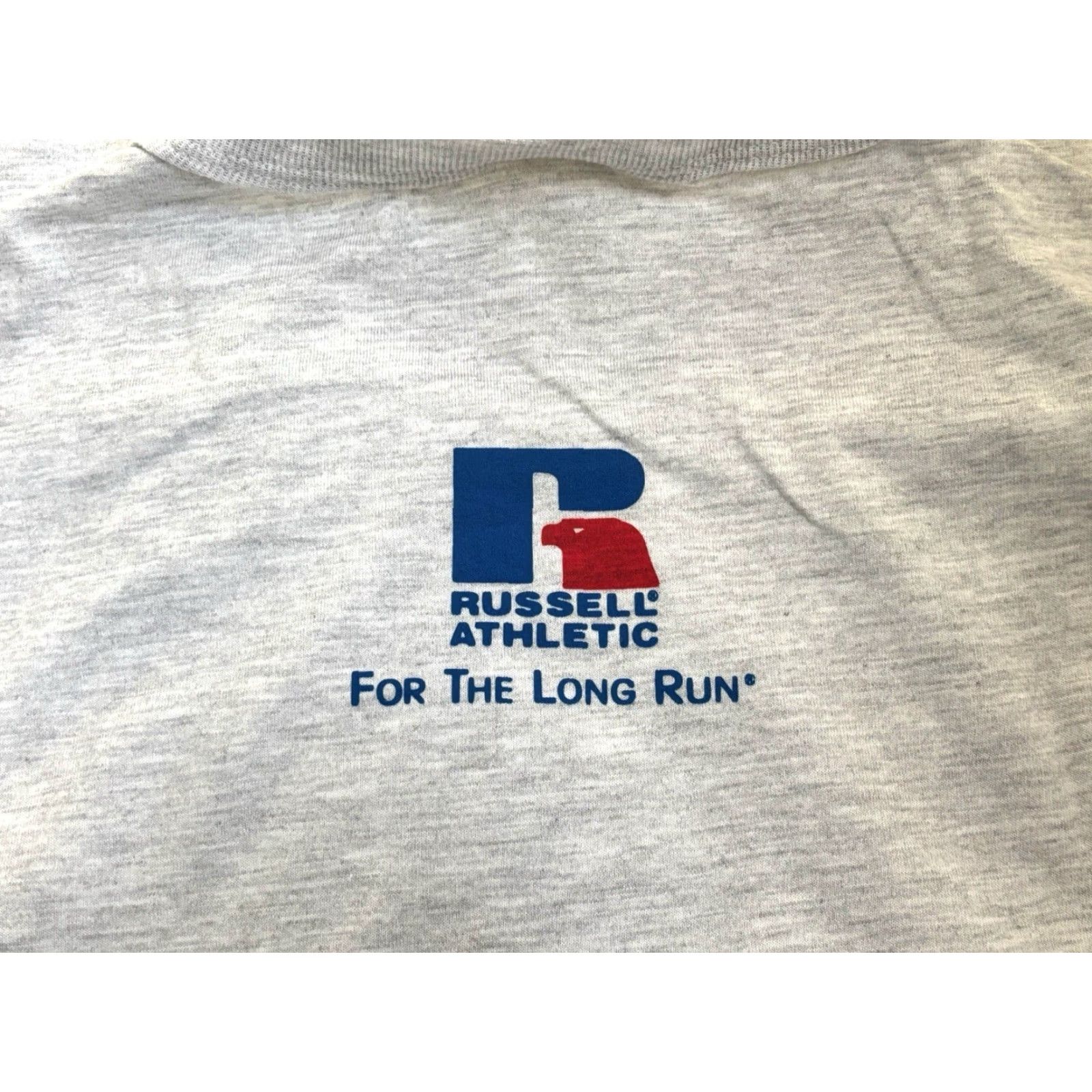 Russell Athletic VINTAGE Russell Athletic Crewneck T-Shirt Mens XL Deadstock NWT 90s Gray Cotton Blend 90s For the Long Run Mens Regular XL Shirt Size US XL / EU 56 / 4 - 4 Thumbnail