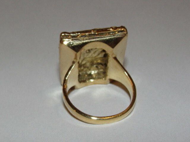 Handmade 14 kt Gold Vermeil over Sterling Silver Georgian Cameo Ring Size ONE SIZE - 2 Thumbnail