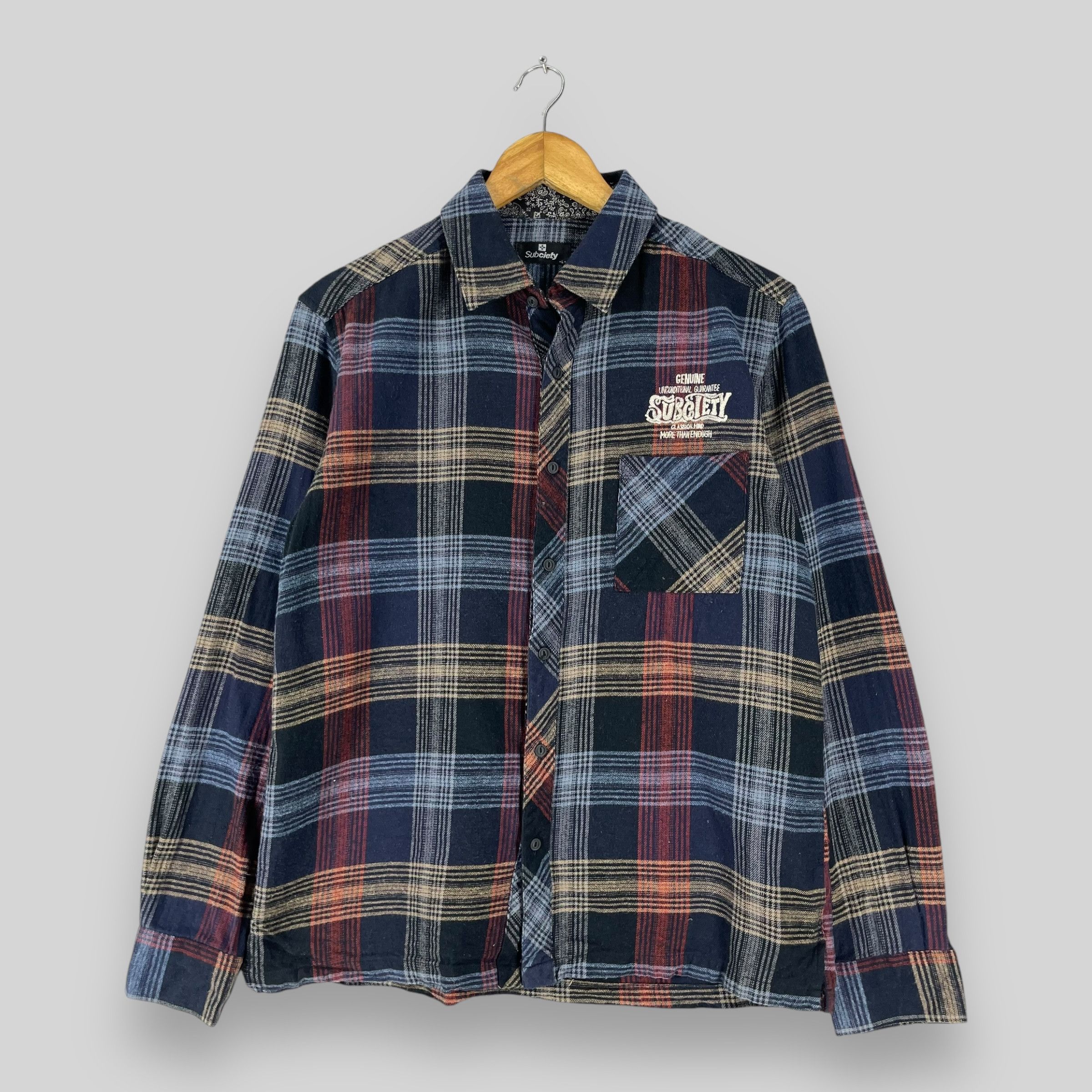 Japanese Brand Vintage Subciety Japan Checkered Tartan Minimalist Flannel Size US M / EU 48-50 / 2 - 4 Thumbnail