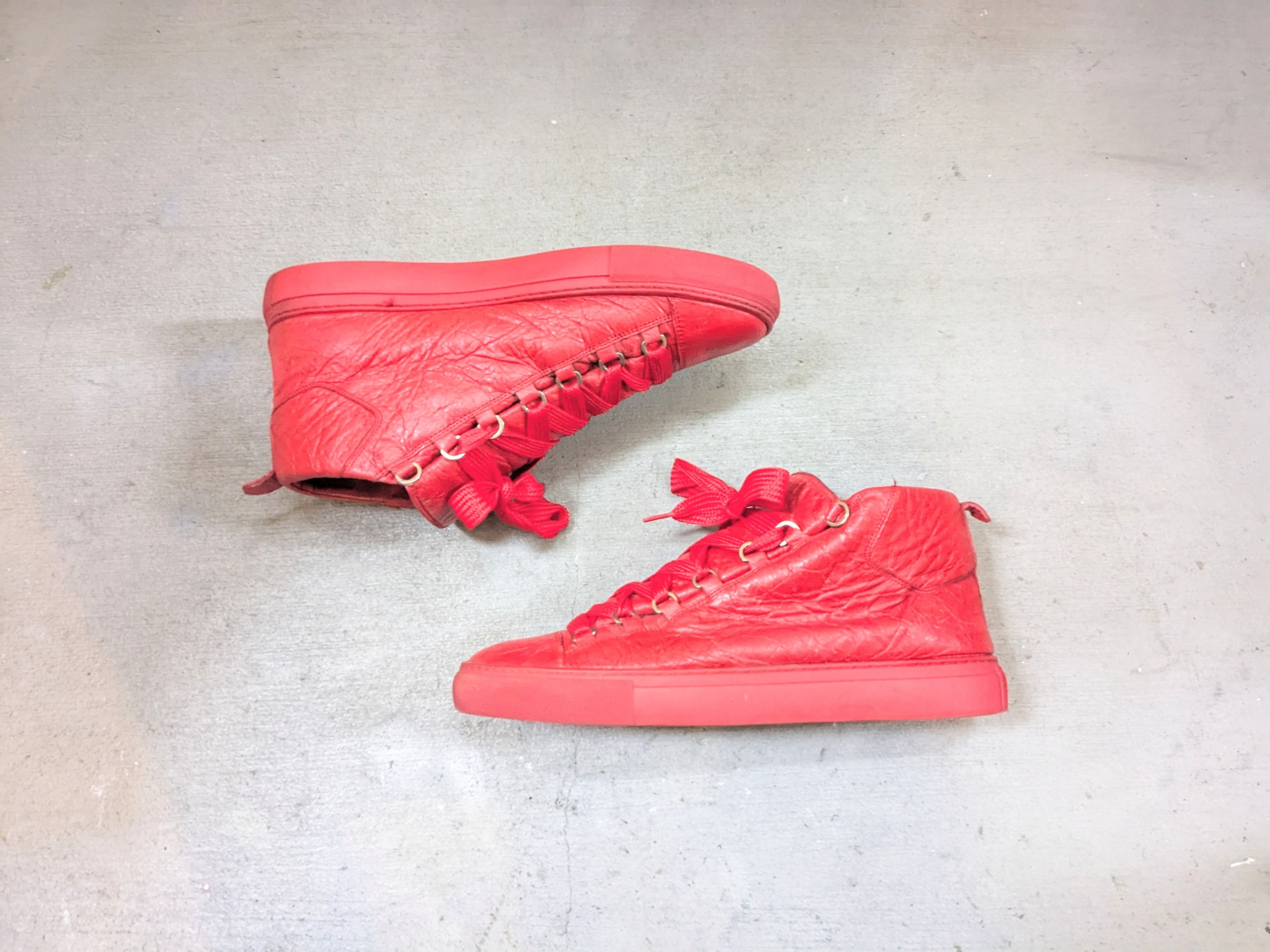 Balenciaga Balenciaga Arena Red 11 Leather High Tops Grailed