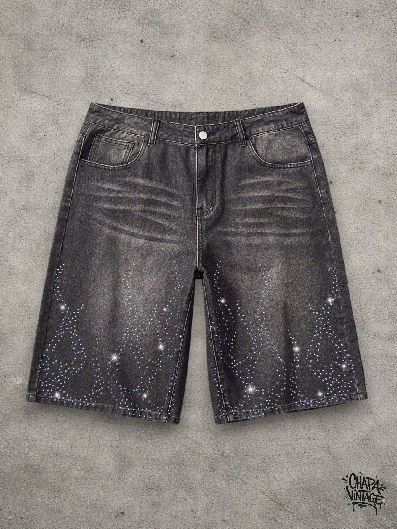 Japanese Brand Flame gray denim shorts Size US 32 / EU 48 - 2 Thumbnail