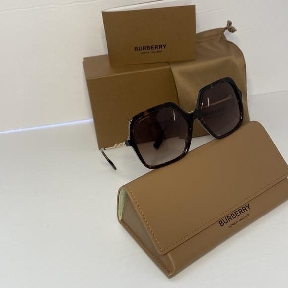 Burberry BURBERRY BE4324 B 4324 ISABELLA Square Brown Sunglasses","de Size ONE SIZE - 4 Thumbnail